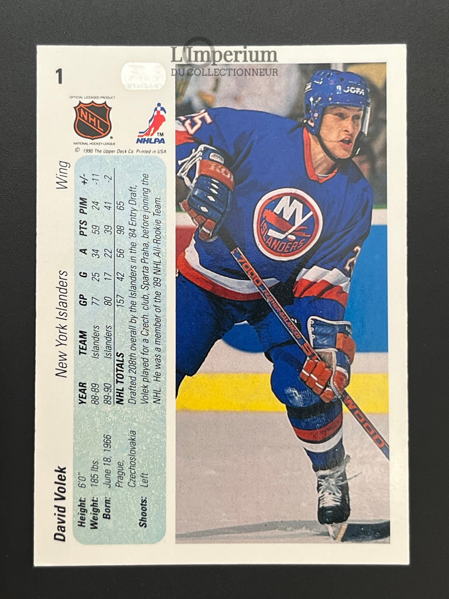 1. David Volek Upper Deck 1990-91 Hockey Card