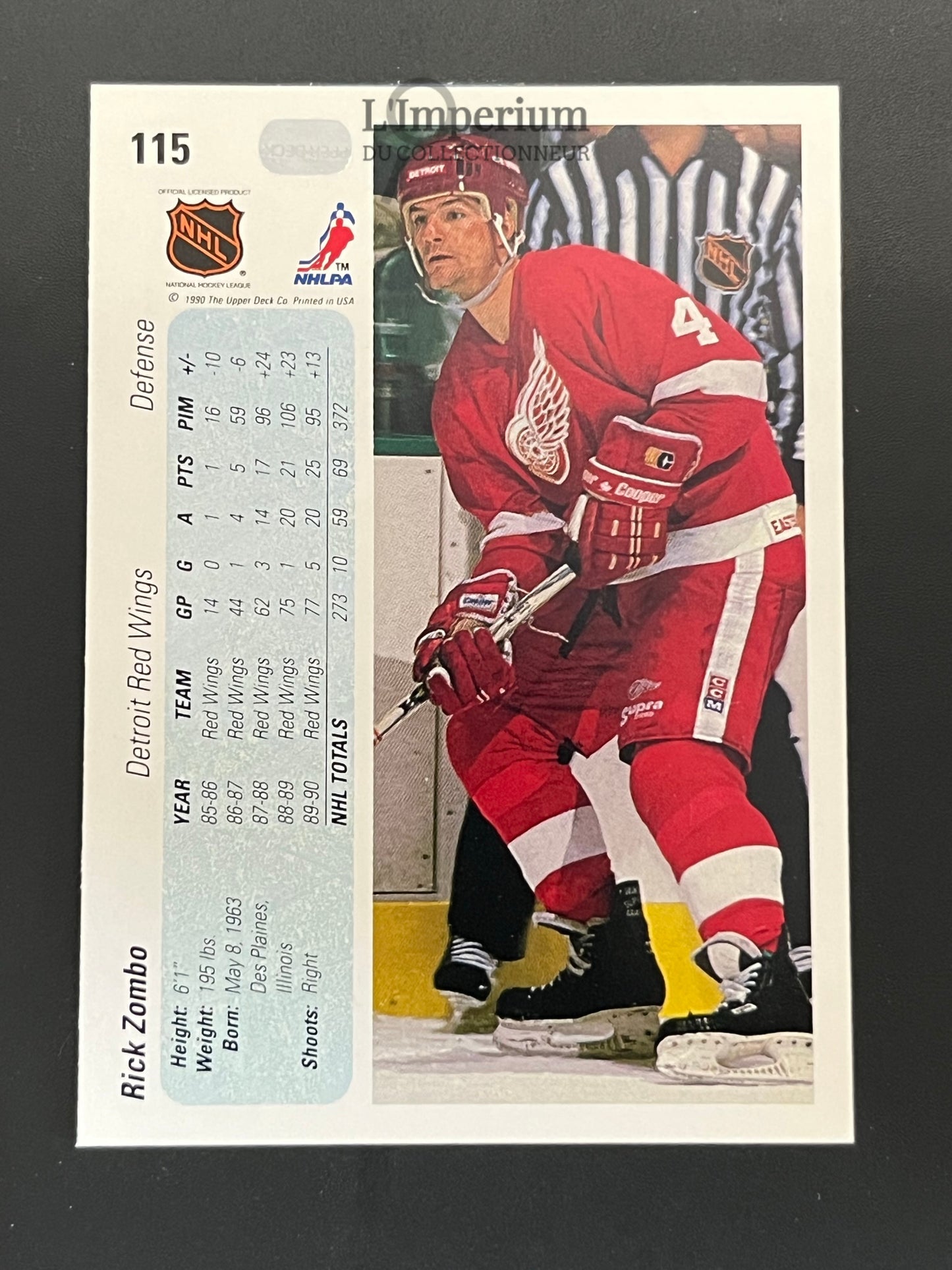 115. Rick Zombo RC Upper Deck 1990-91 Hockey Card