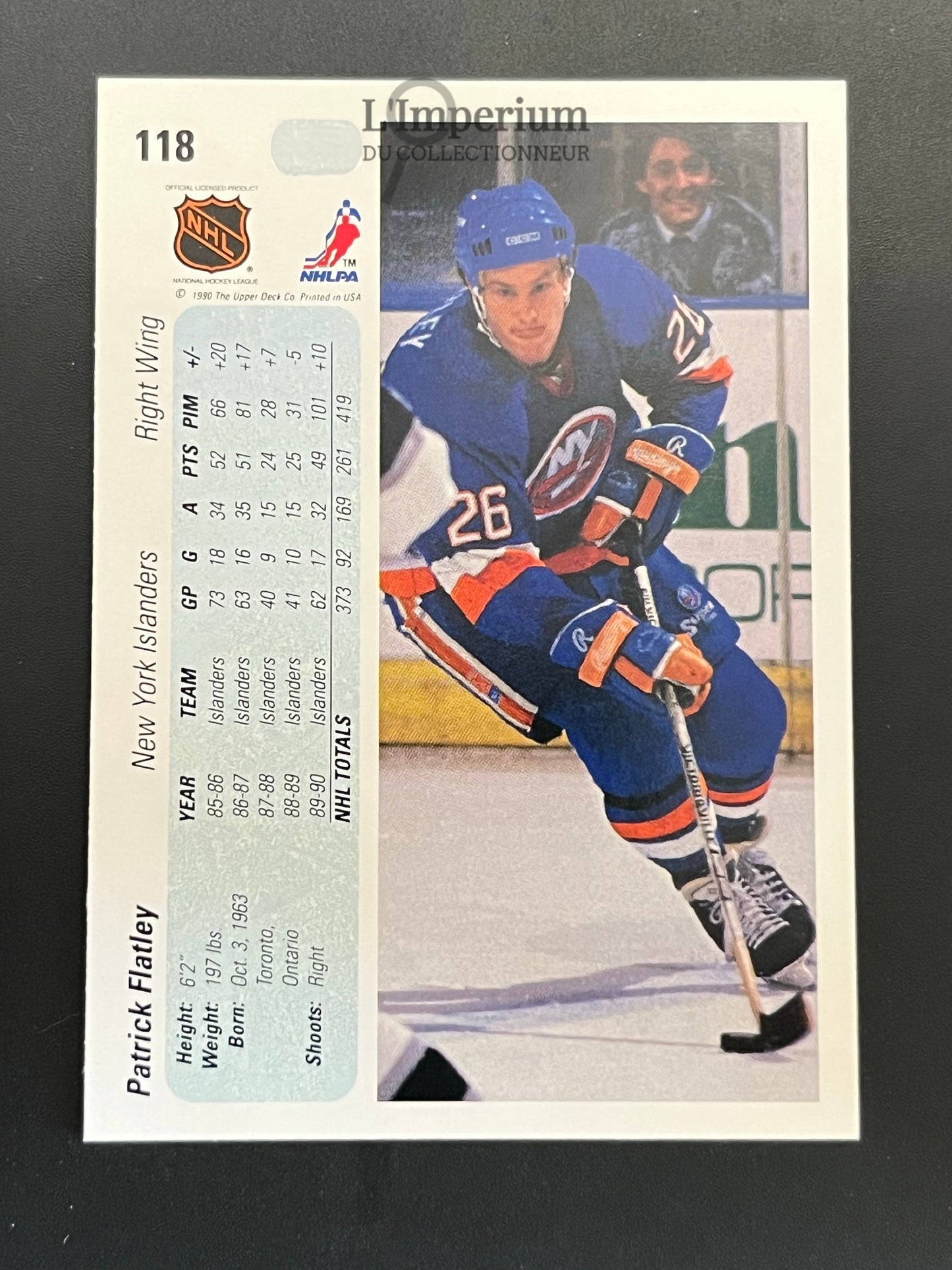 118. Pat Flatley Upper Deck 1990-91 Hockey Card