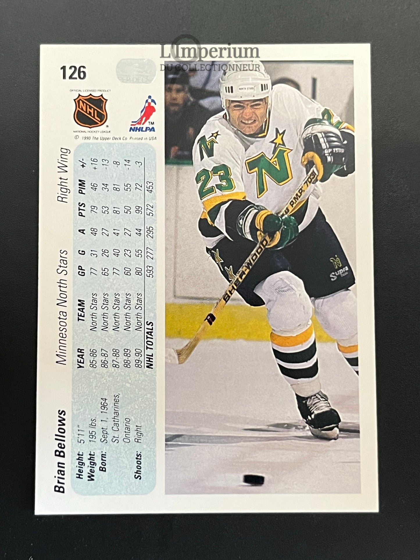 126. Brian Bellows Upper Deck 1990-91 Hockey Card