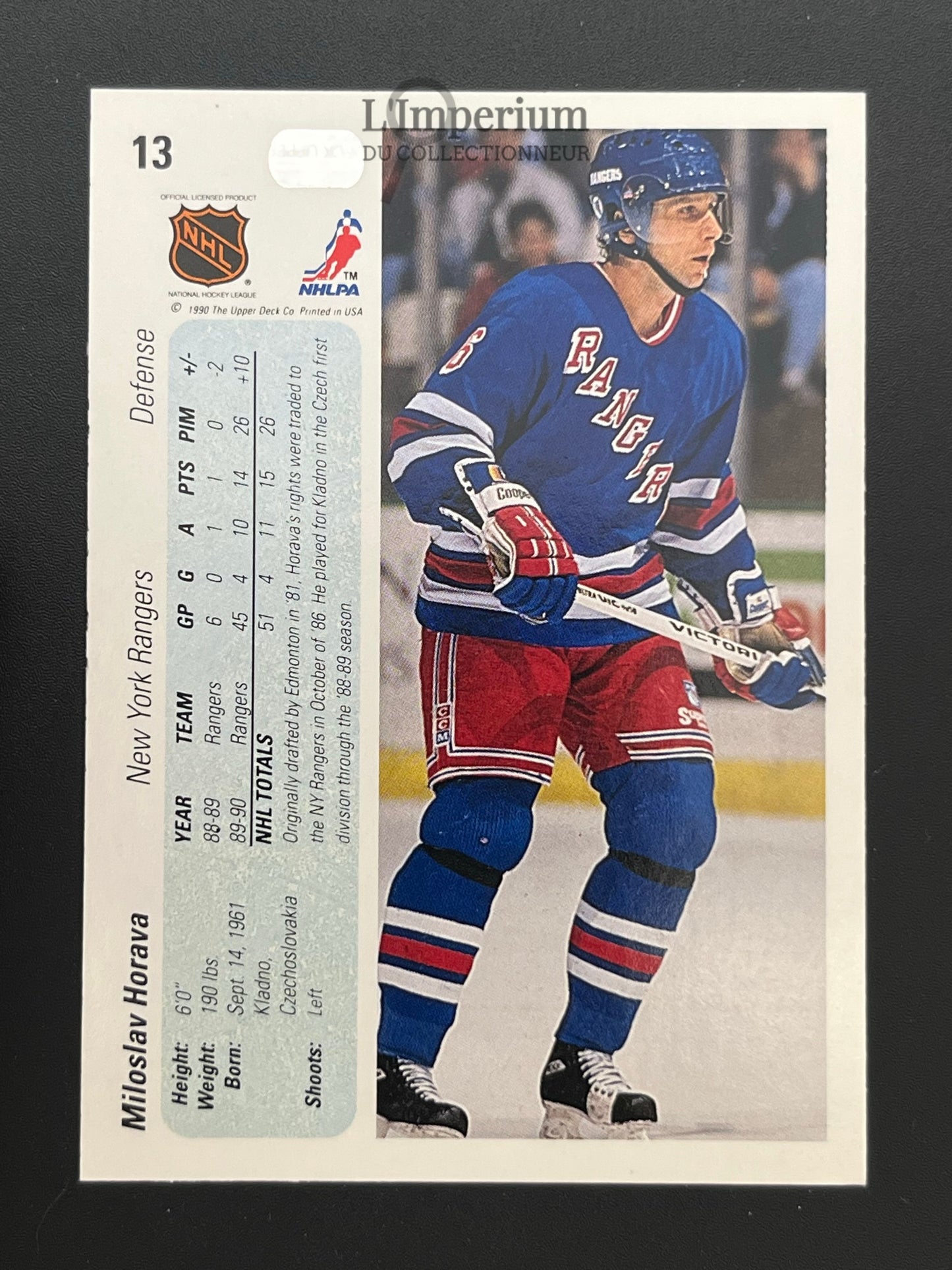 13. Miloslav Horava RC Upper Deck 1990-91 Hockey Card