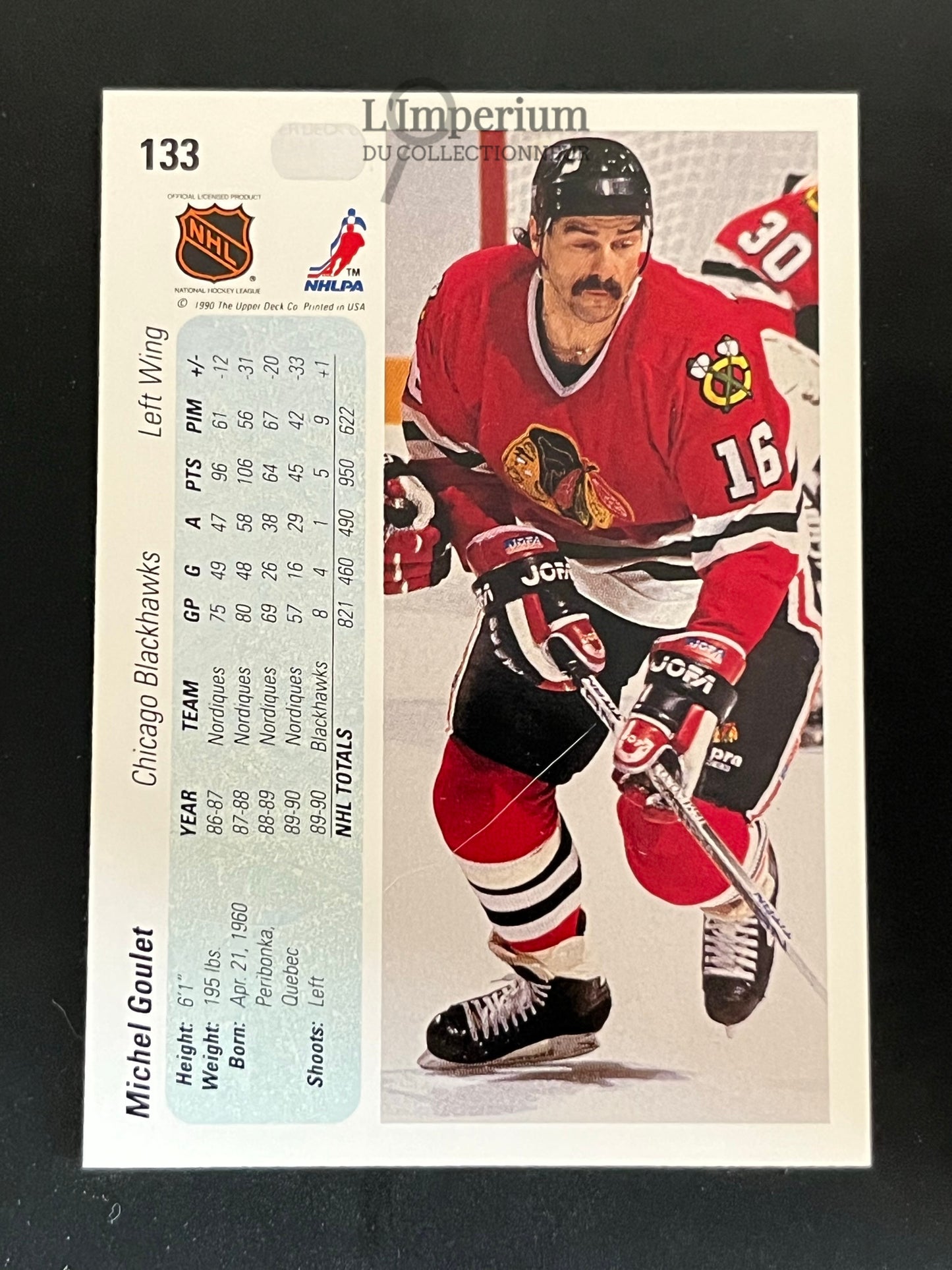 133. Michel Goulet Upper Deck 1990-91 Hockey Card
