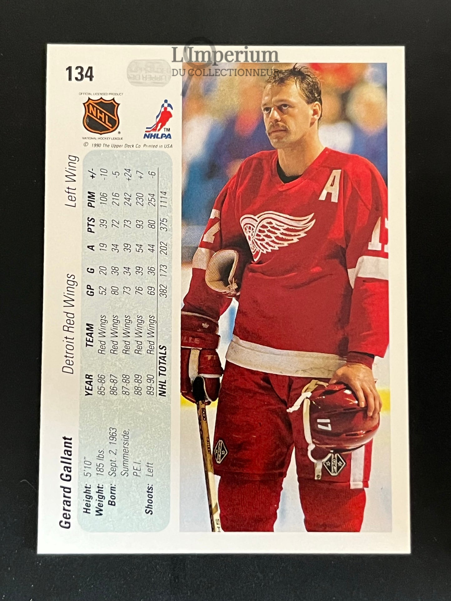 134. Gerald Gallant Upper Deck 1990-91 Hockey Card