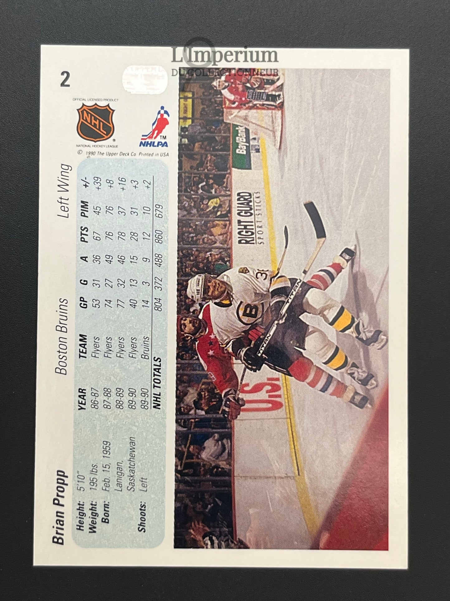2. Brian Propp Upper Deck 1990-91 Hockey Card