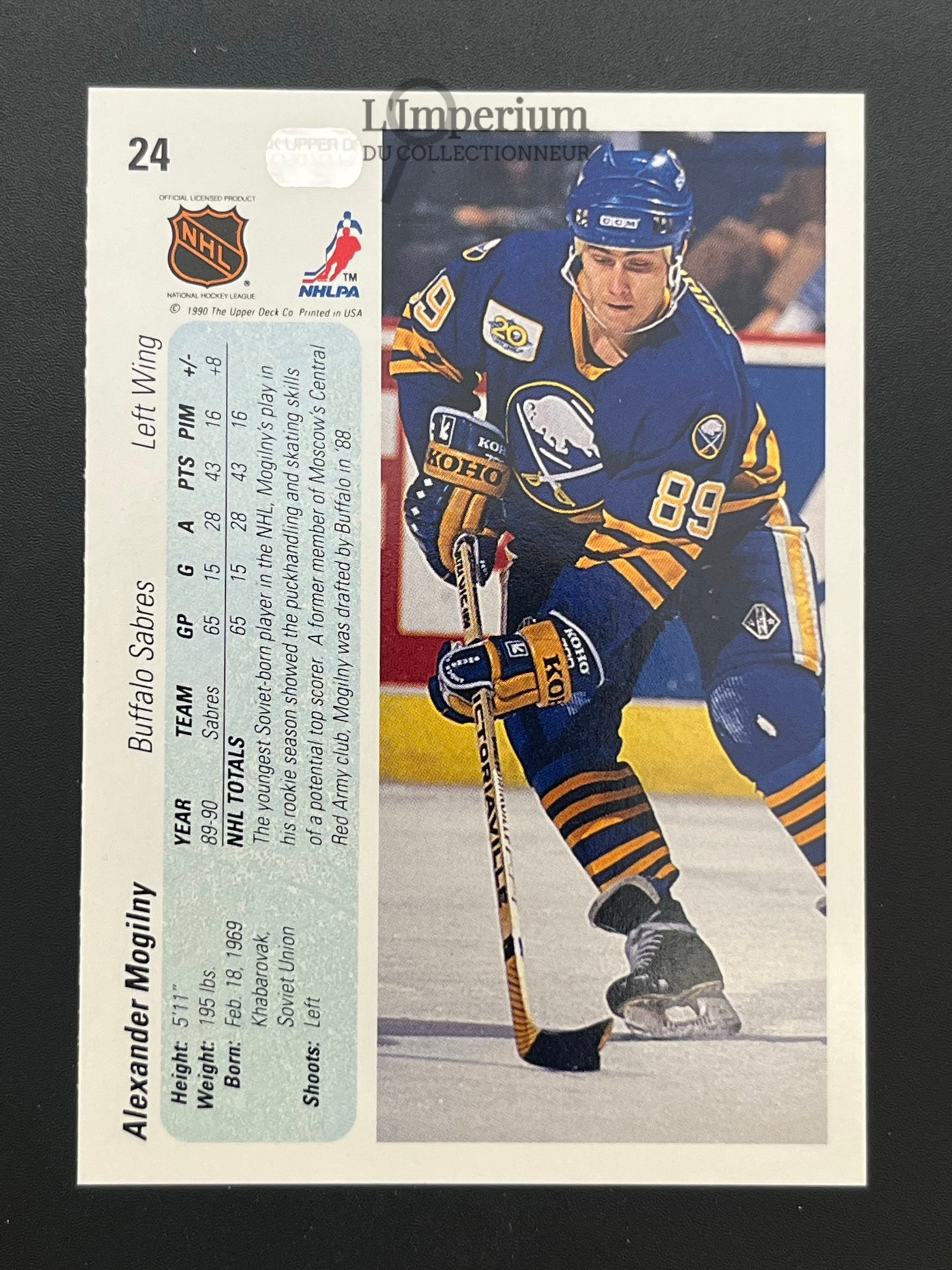 24. Alexander Mogilny RC Upper Deck 1990-91 Hockey Card