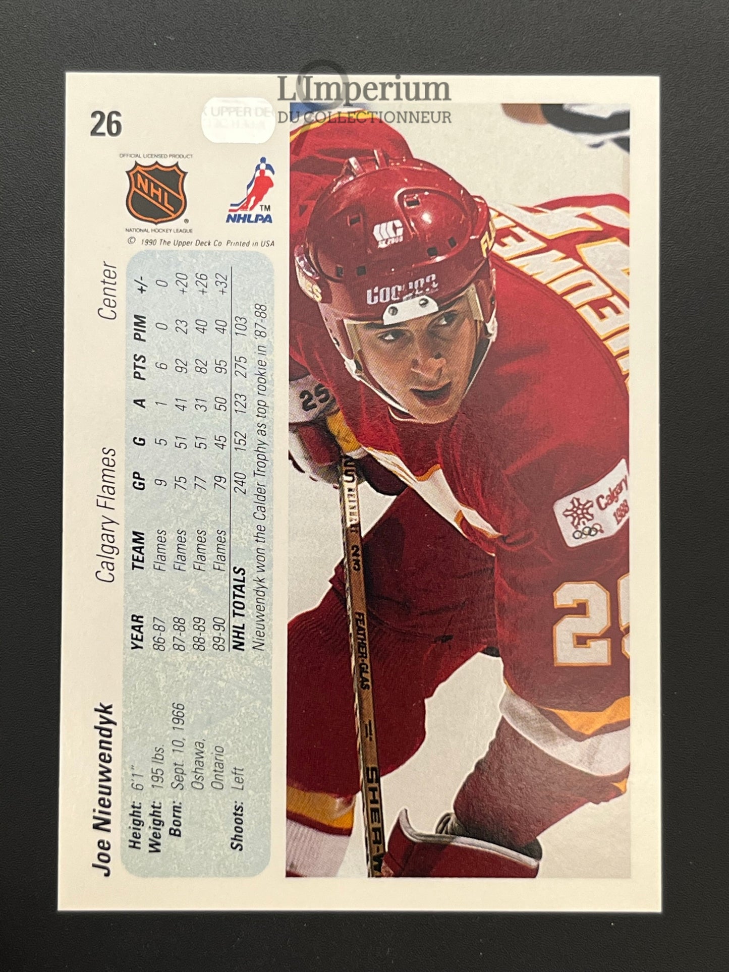 26. Joe Nieuwendyk Upper Deck 1990-91 Hockey Card