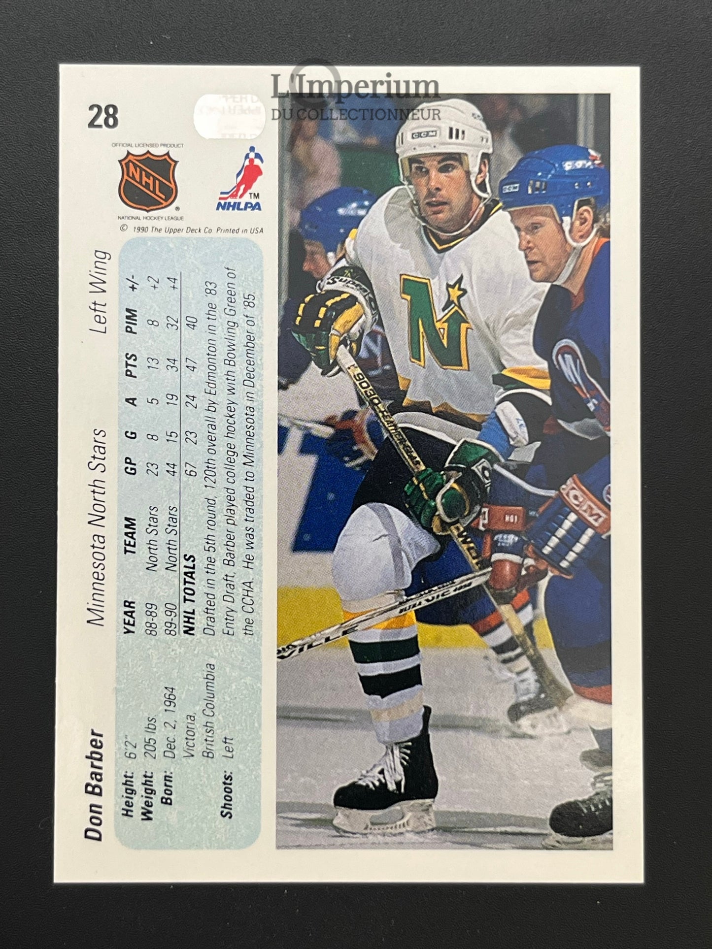 28. Don Barber RC Upper Deck 1990-91 Hockey Card