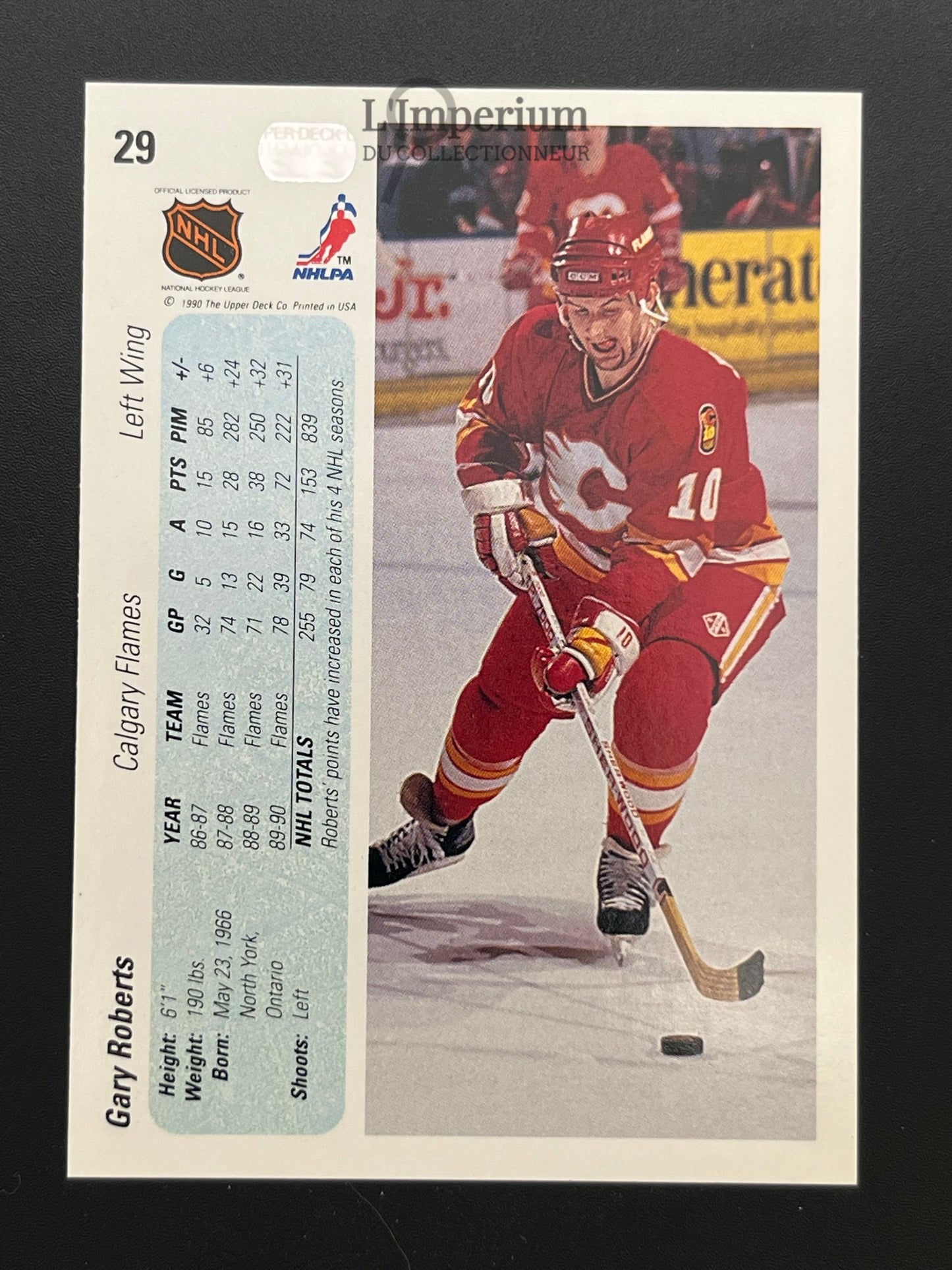 29. Gary Roberts Upper Deck 1990-91 Hockey Card