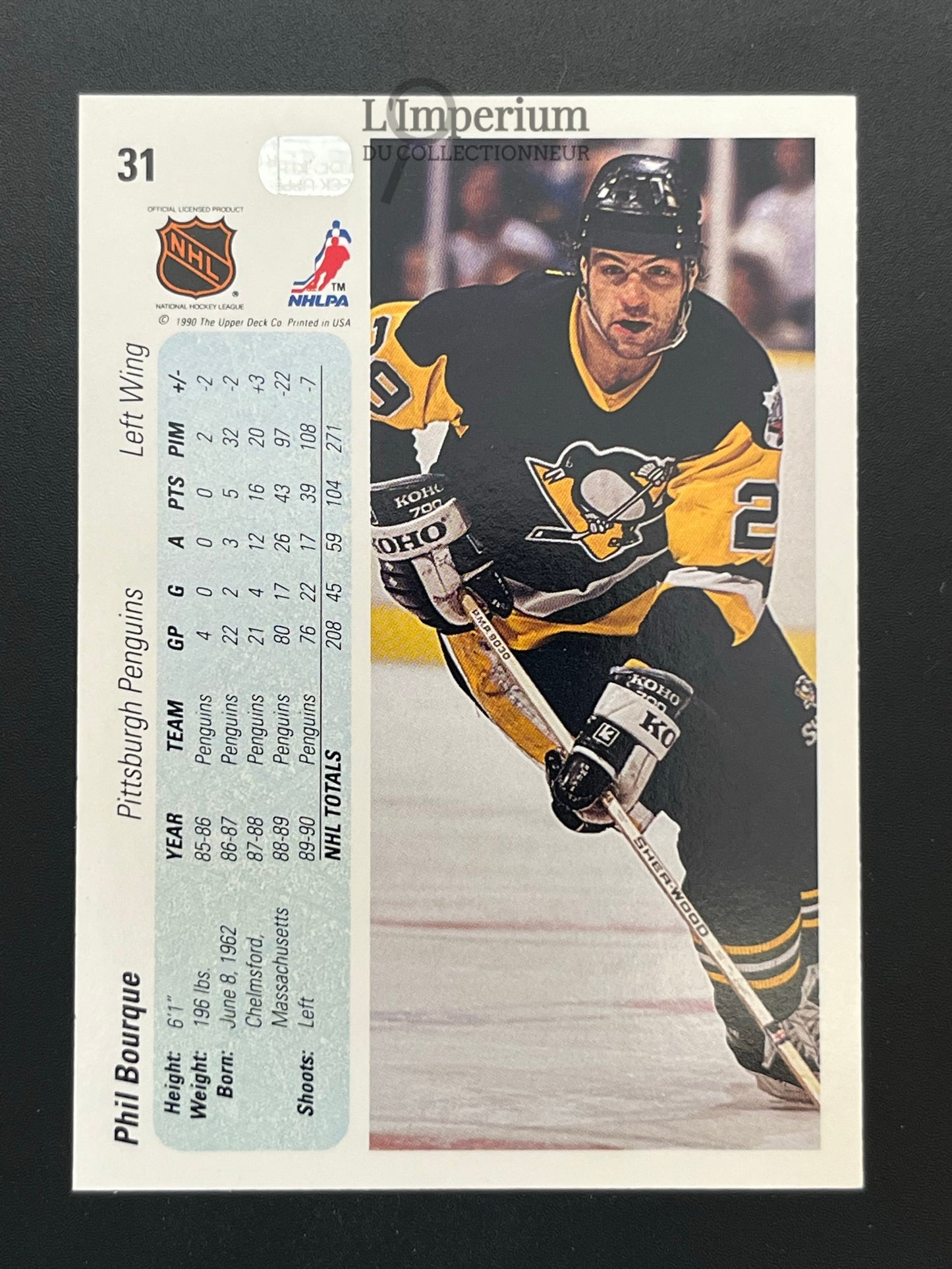 31. Phil Bourque Upper Deck 1990-91 Hockey Card