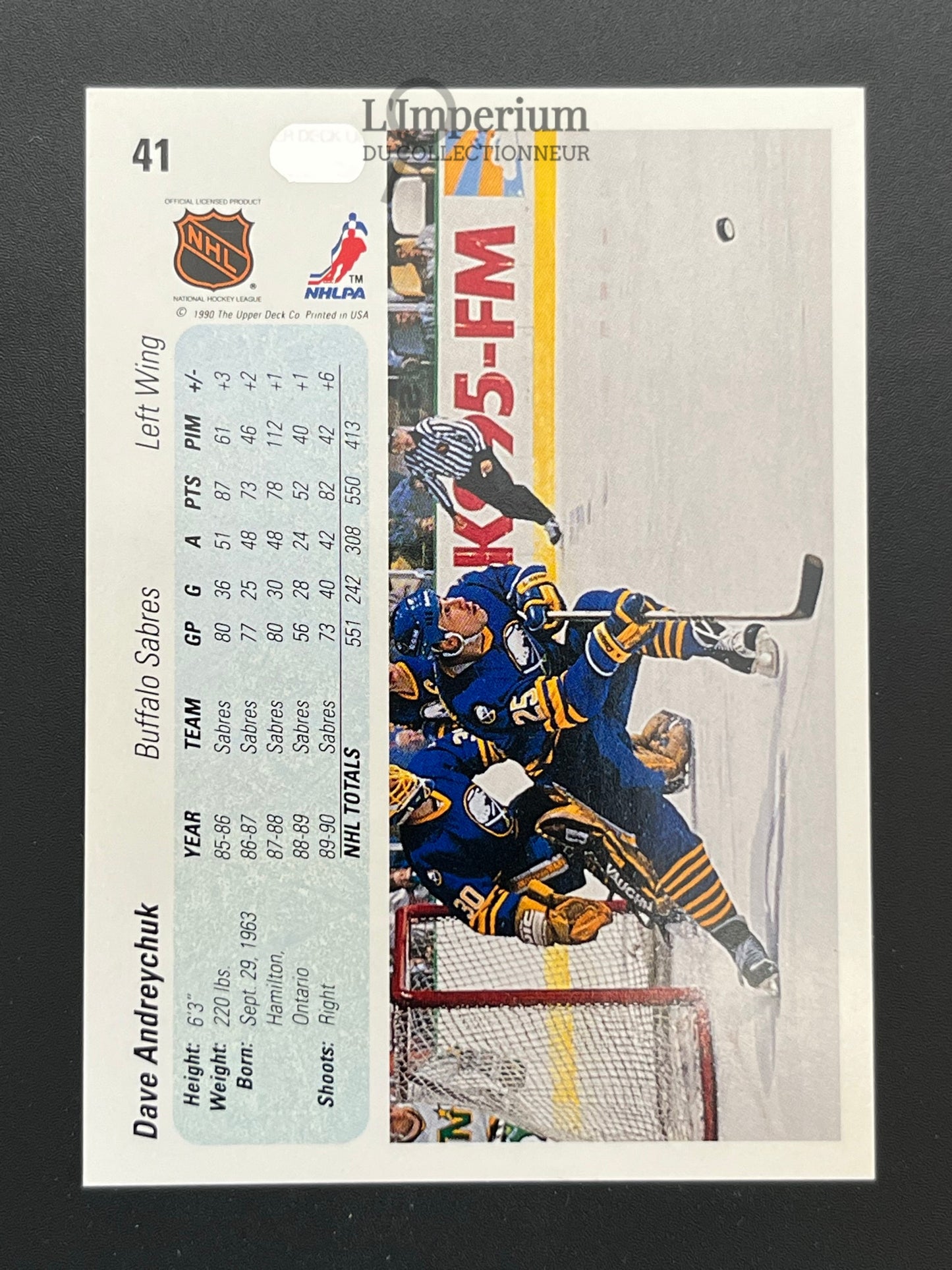 41. Dave Andreychuk Upper Deck 1990-91 Hockey Card