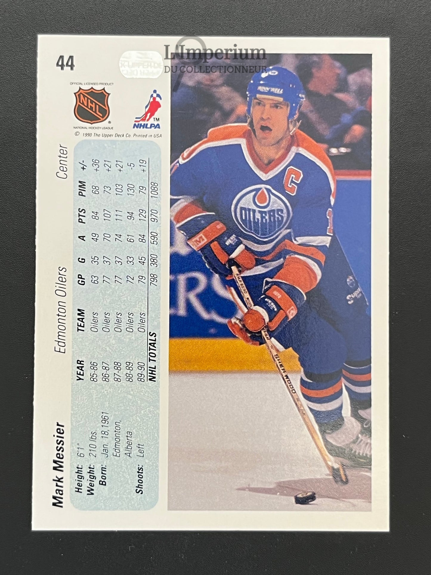 44. Mark Messier Upper Deck 1990-91 Hockey Card