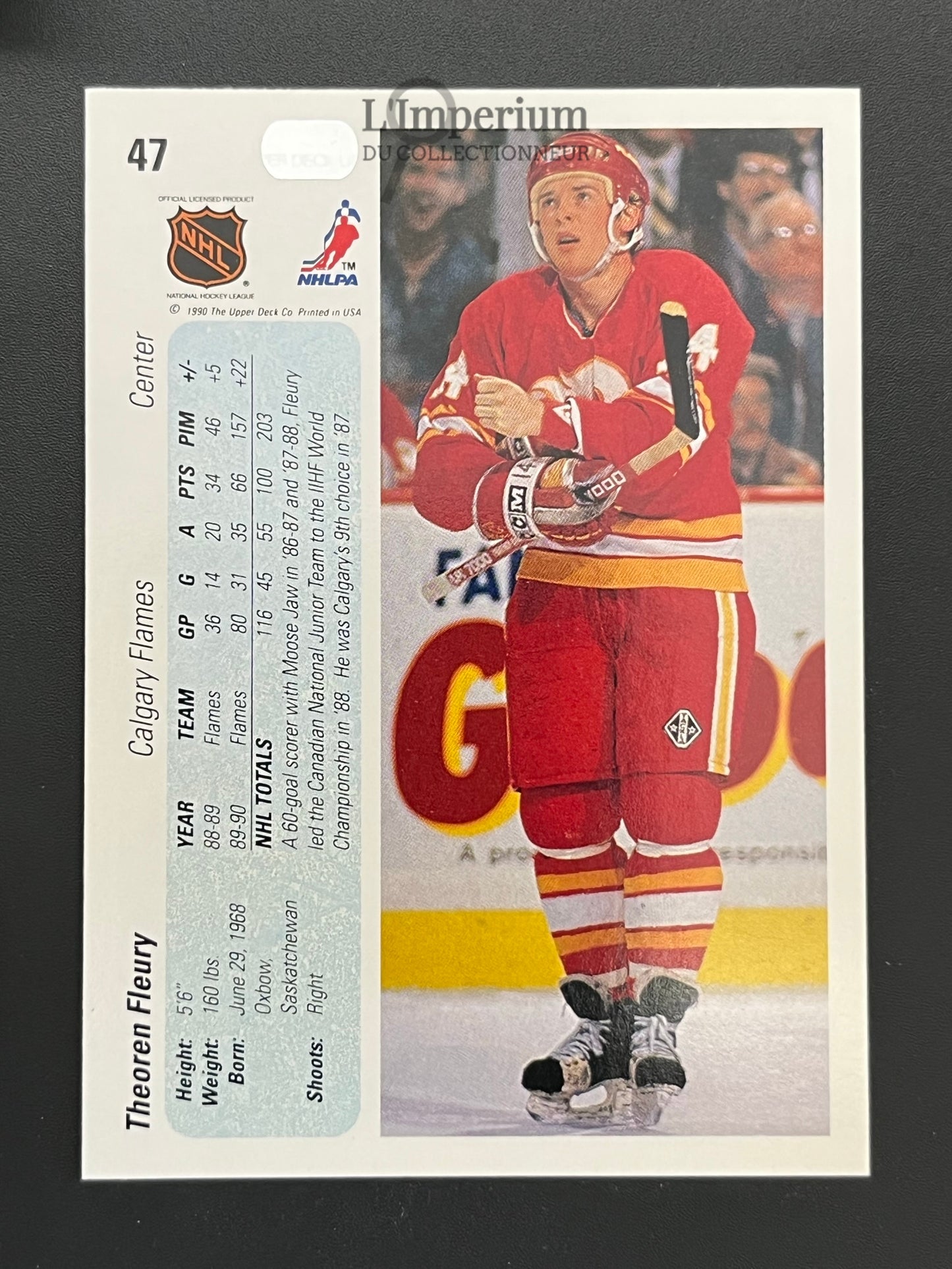 47. Theo Fleury Upper Deck 1990-91 Hockey Card