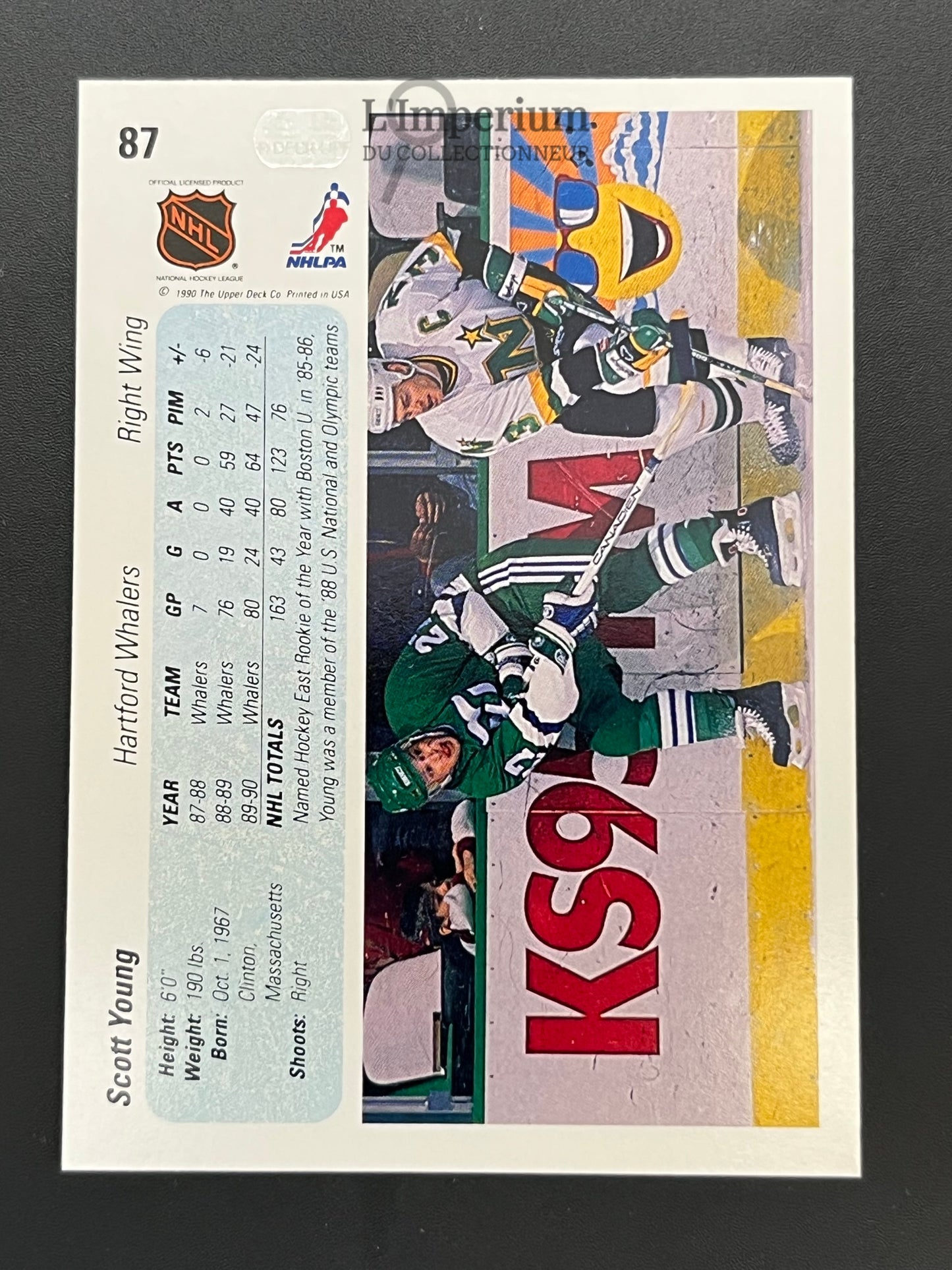 87. Scott Young Upper Deck 1990-91 Hockey Card