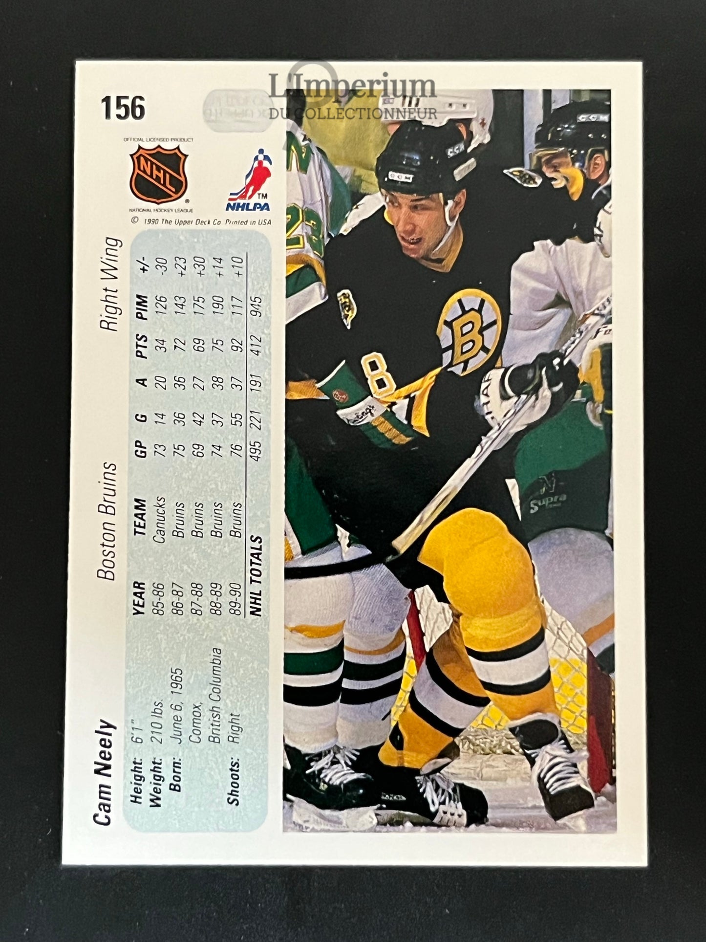 156. Cam Neely Upper Deck 1990-91 Hockey Card