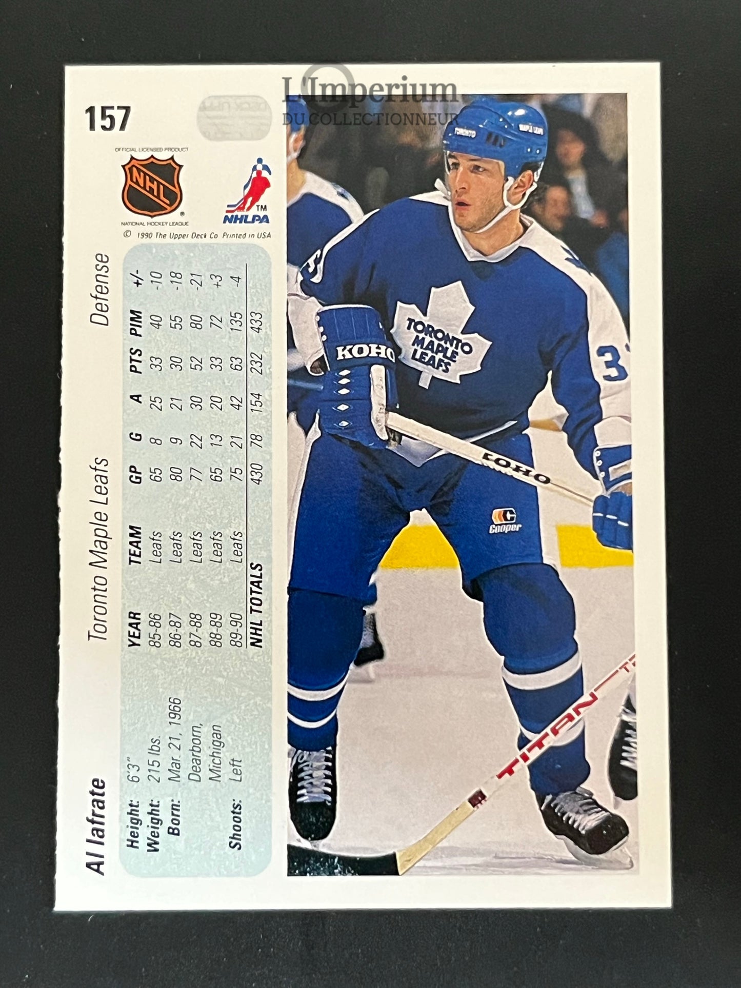 157. Al Iafrate Upper Deck 1990-91 Hockey Card