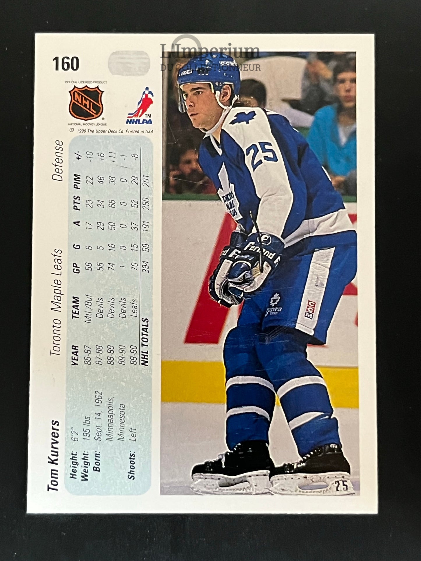 160. Tom Kurvers Upper Deck 1990-91 Hockey Card