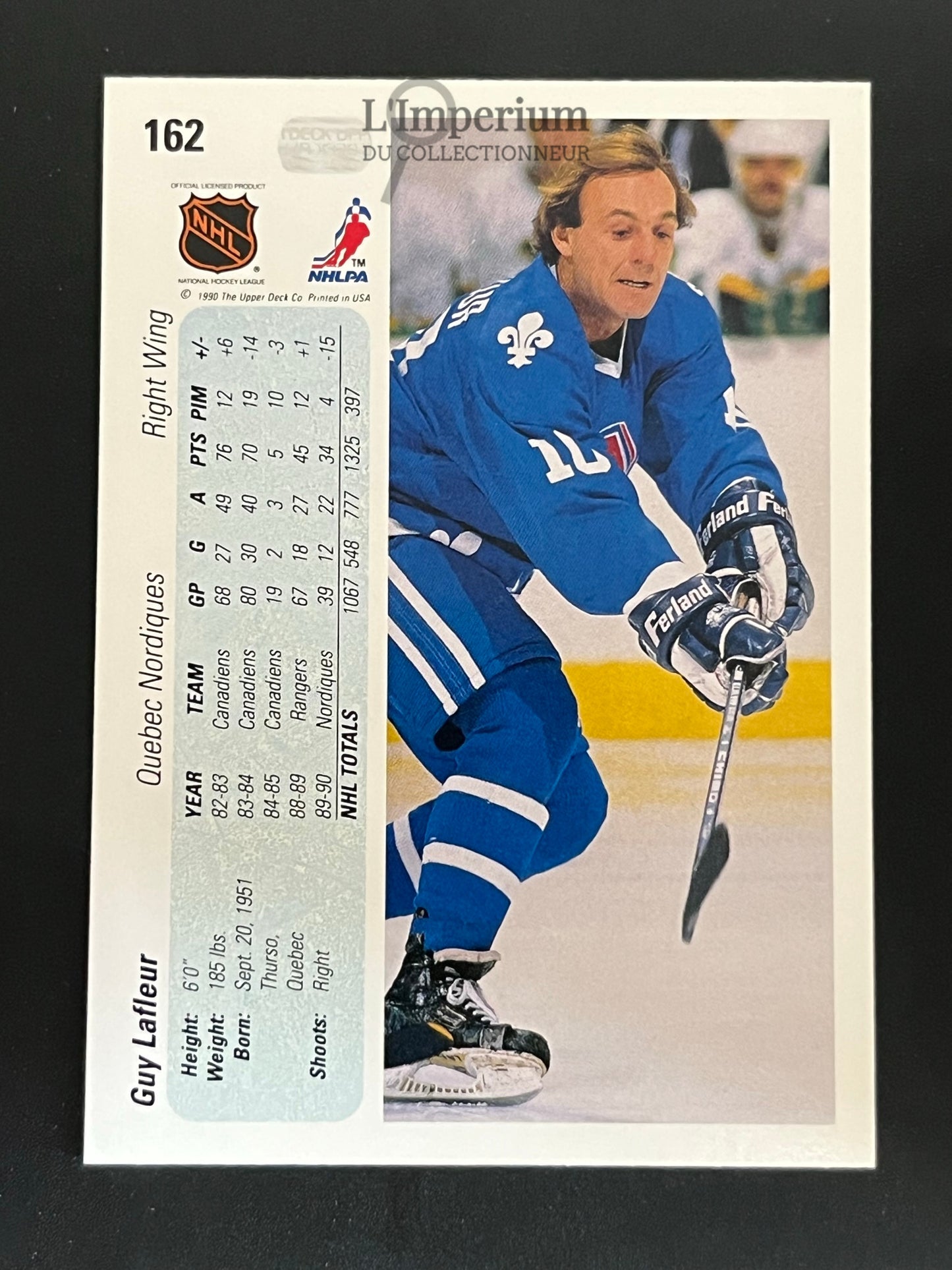 162. Guy Lafleur Upper Deck 1990-91 Hockey Card