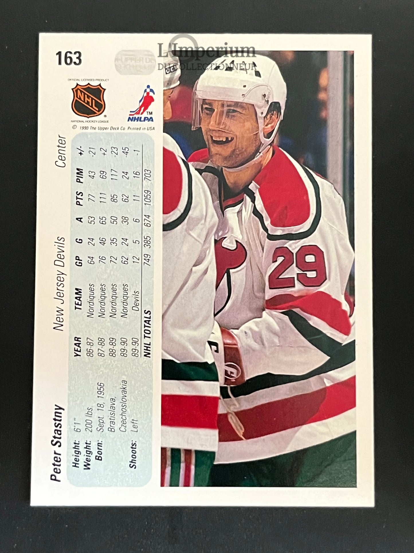 163. Peter Stastny Upper Deck 1990-91 Hockey Card