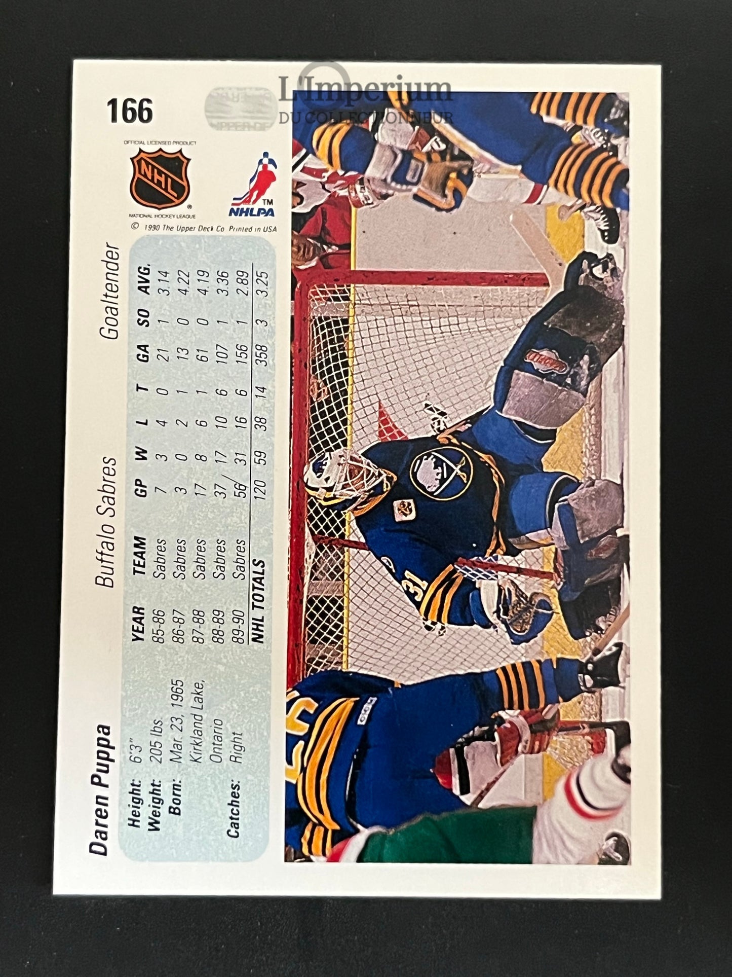 166. Darren Puppa Upper Deck 1990-91 Hockey Card