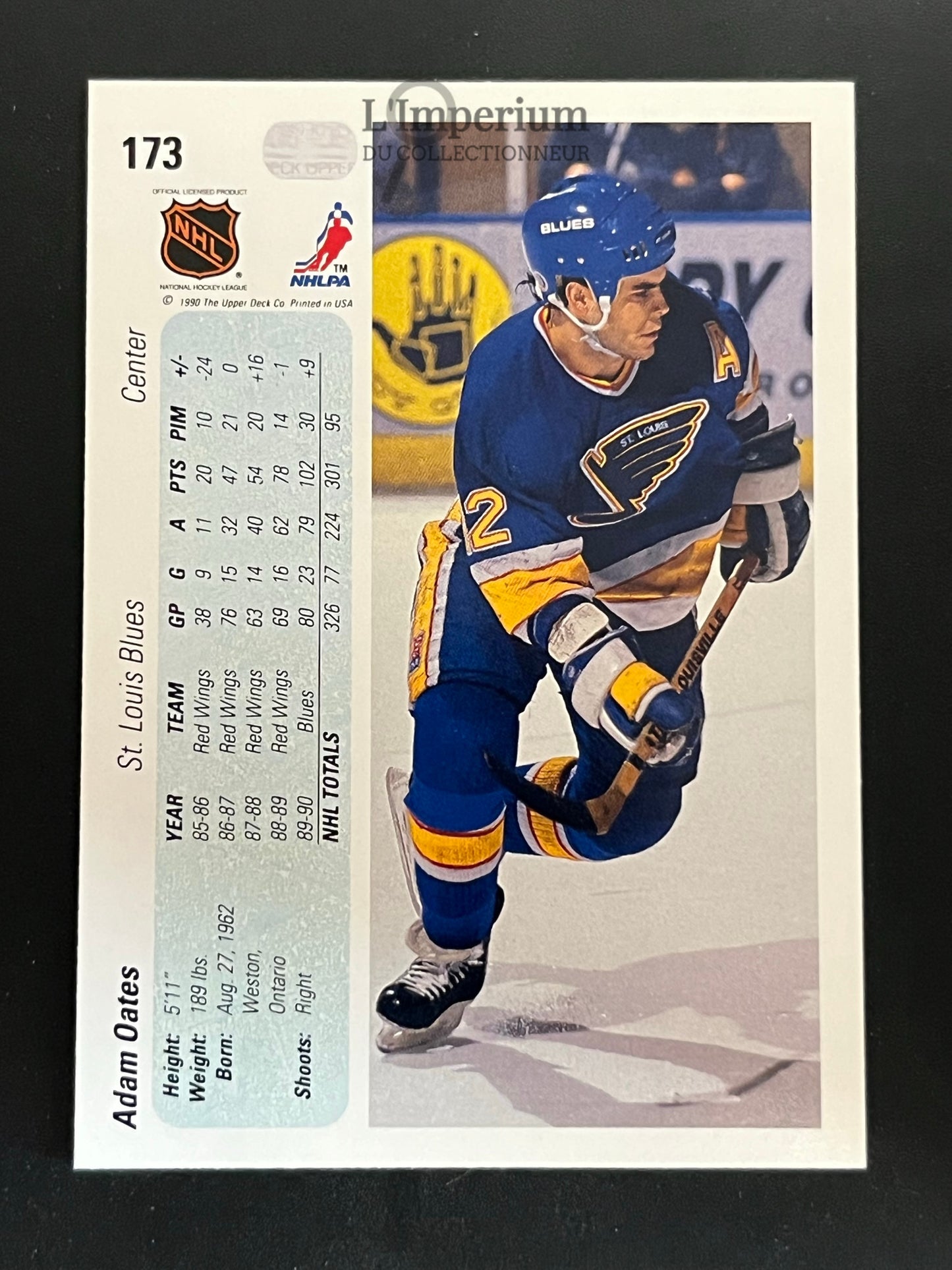 173. Adam Oates Upper Deck 1990-91 Hockey Card