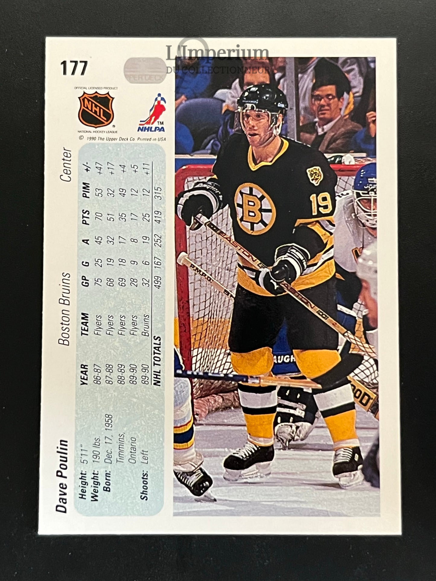 177. Dave Poulin Upper Deck 1990-91 Hockey Card