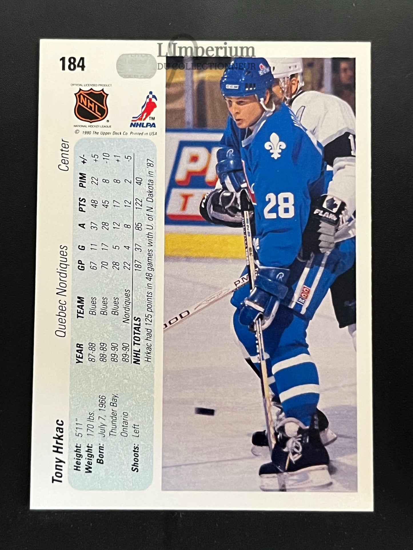 184. Tony Hrkac Upper Deck 1990-91 Hockey Card