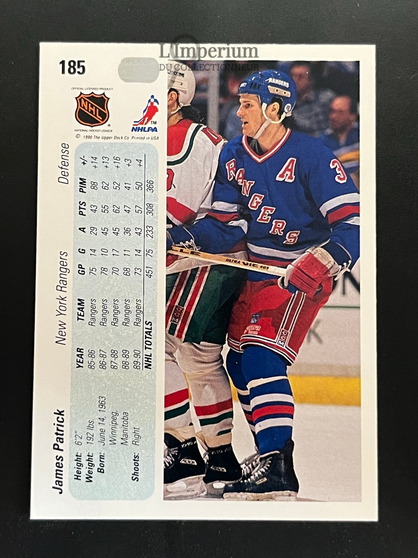 185. James Patrick Upper Deck 1990-91 Hockey Card