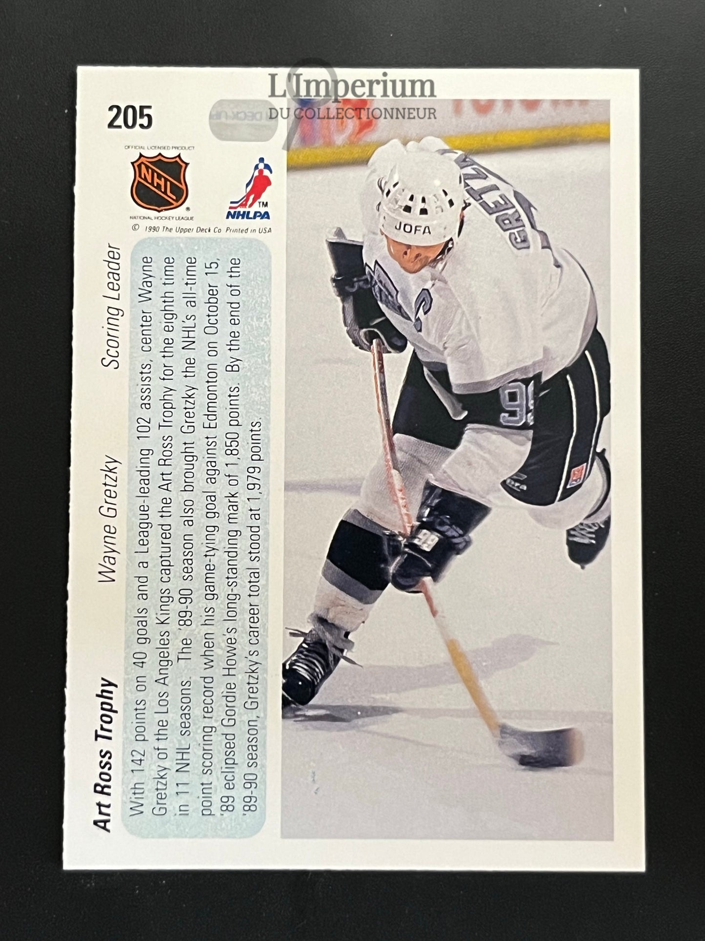 205. Wayne Gretzky (Ross) Upper Deck 1990-91 Hockey Card
