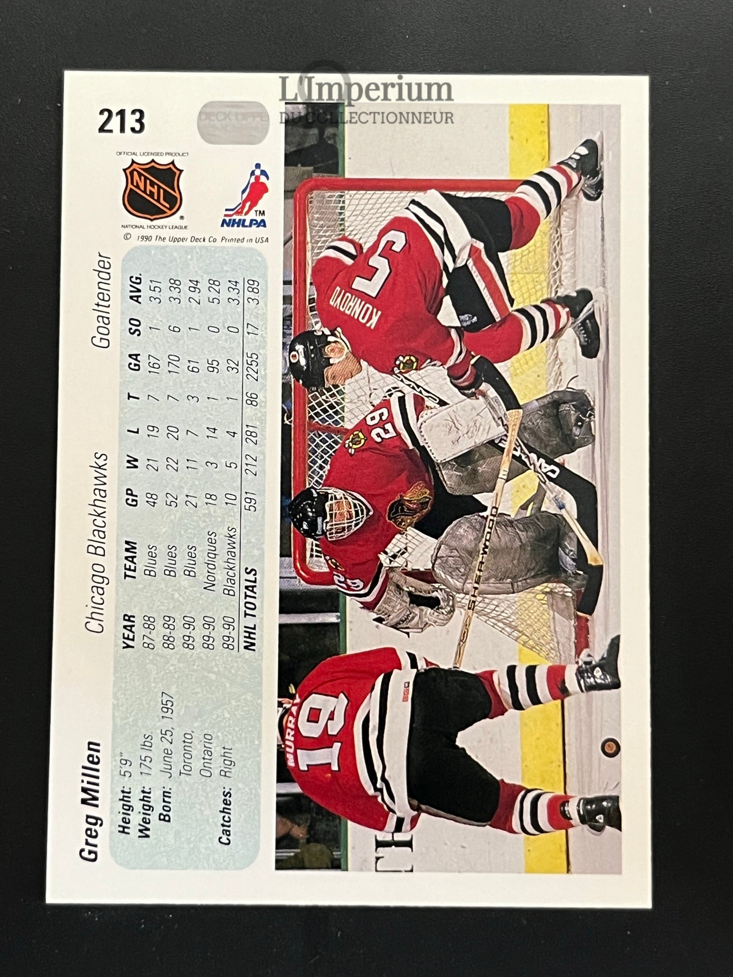 213. Greg Millen Upper Deck 1990-91 Hockey Card
