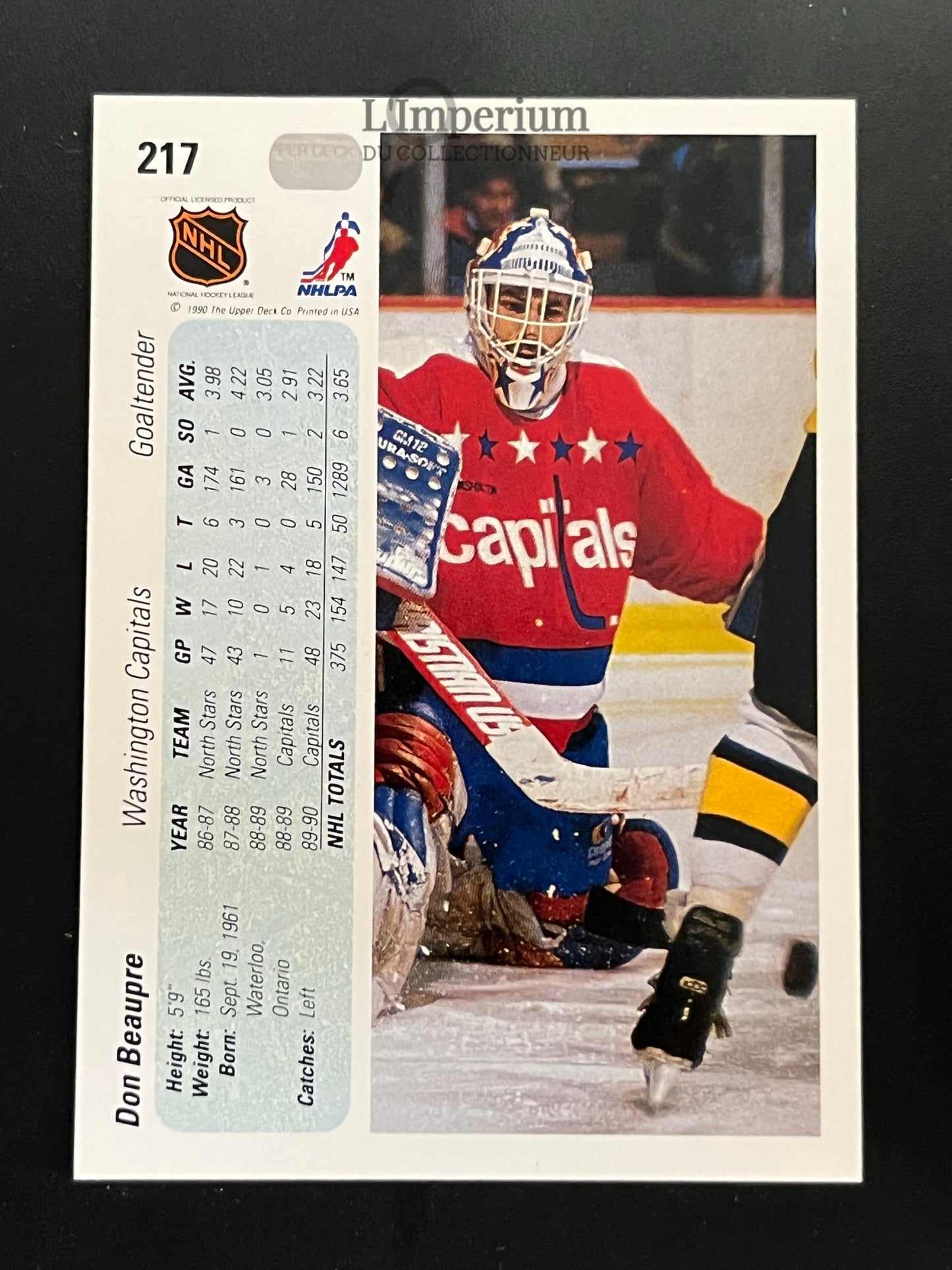 217. Don Beaupre Upper Deck 1990-91 Hockey Card