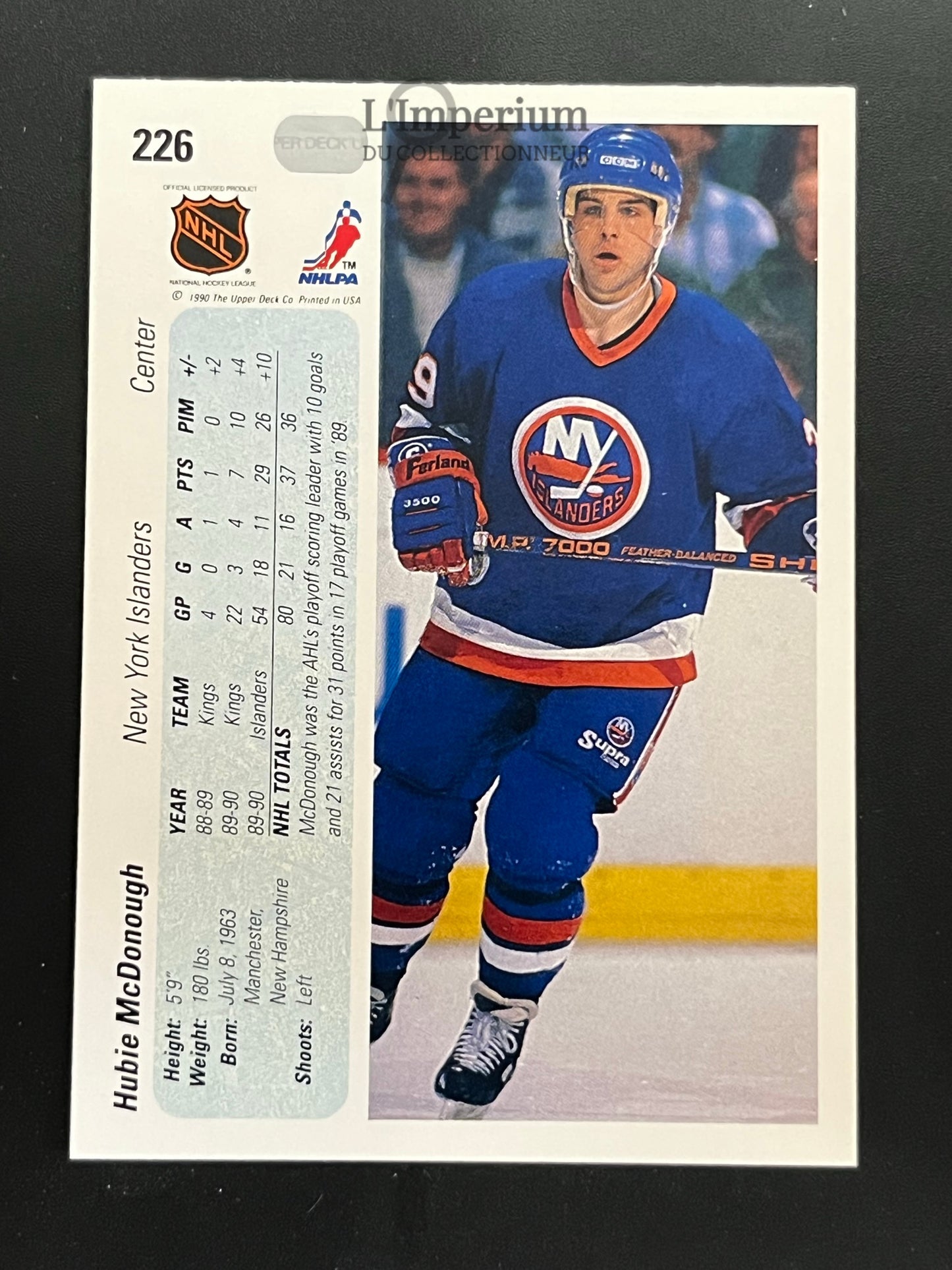 226. Hubie McDonough RC Upper Deck 1990-91 Hockey Card