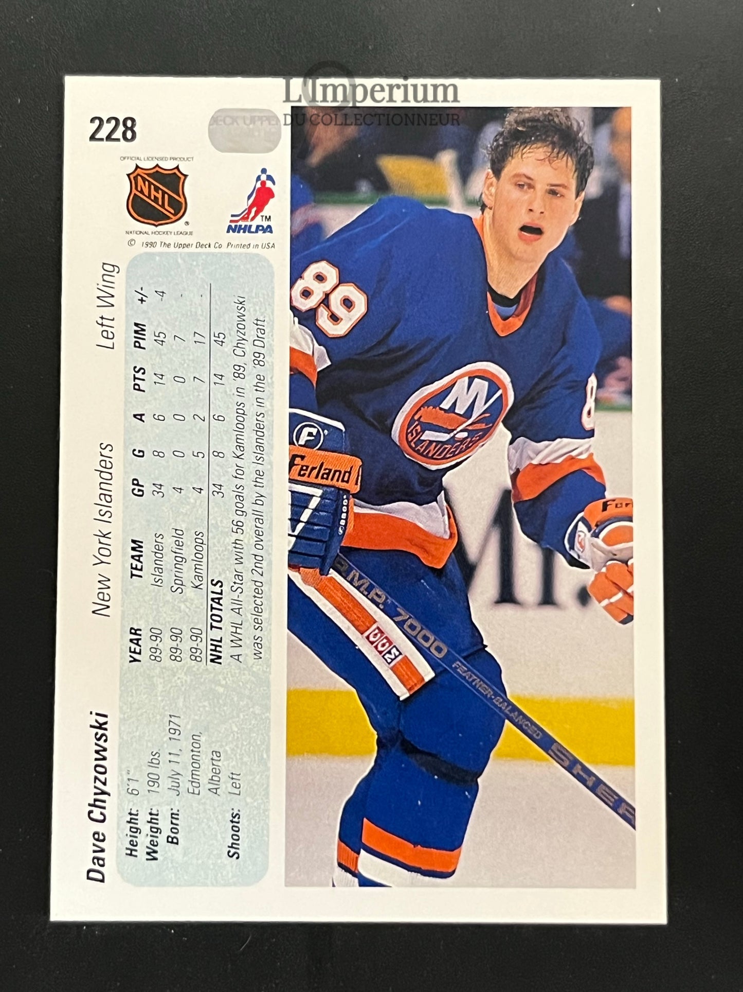 228. Dave Chyzowski RC Upper Deck 1990-91 Hockey Card