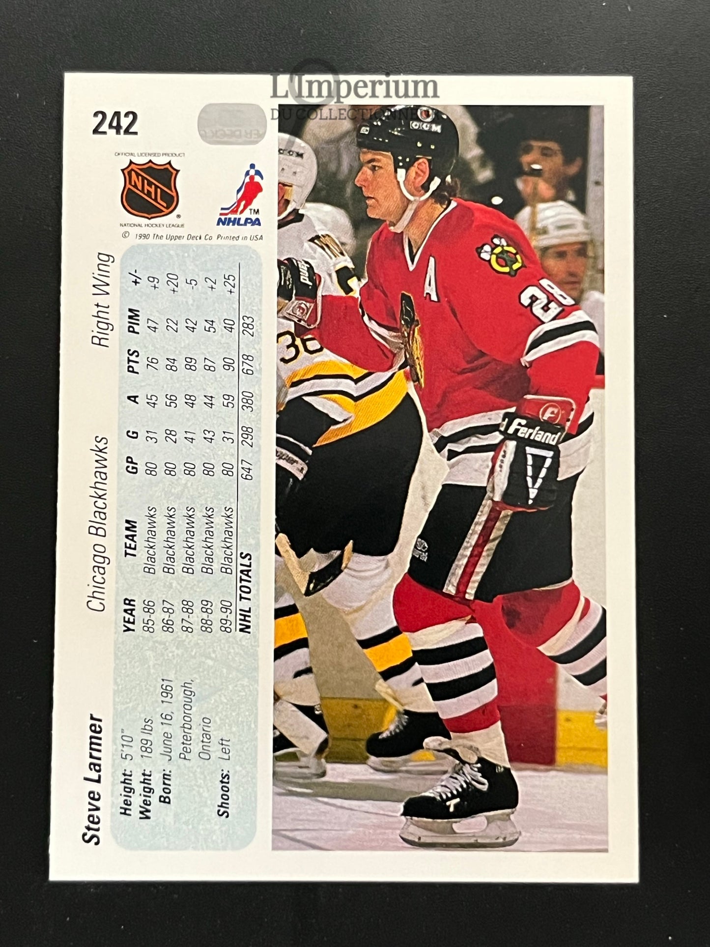 242. Steve Larmer Upper Deck 1990-91 Hockey Card