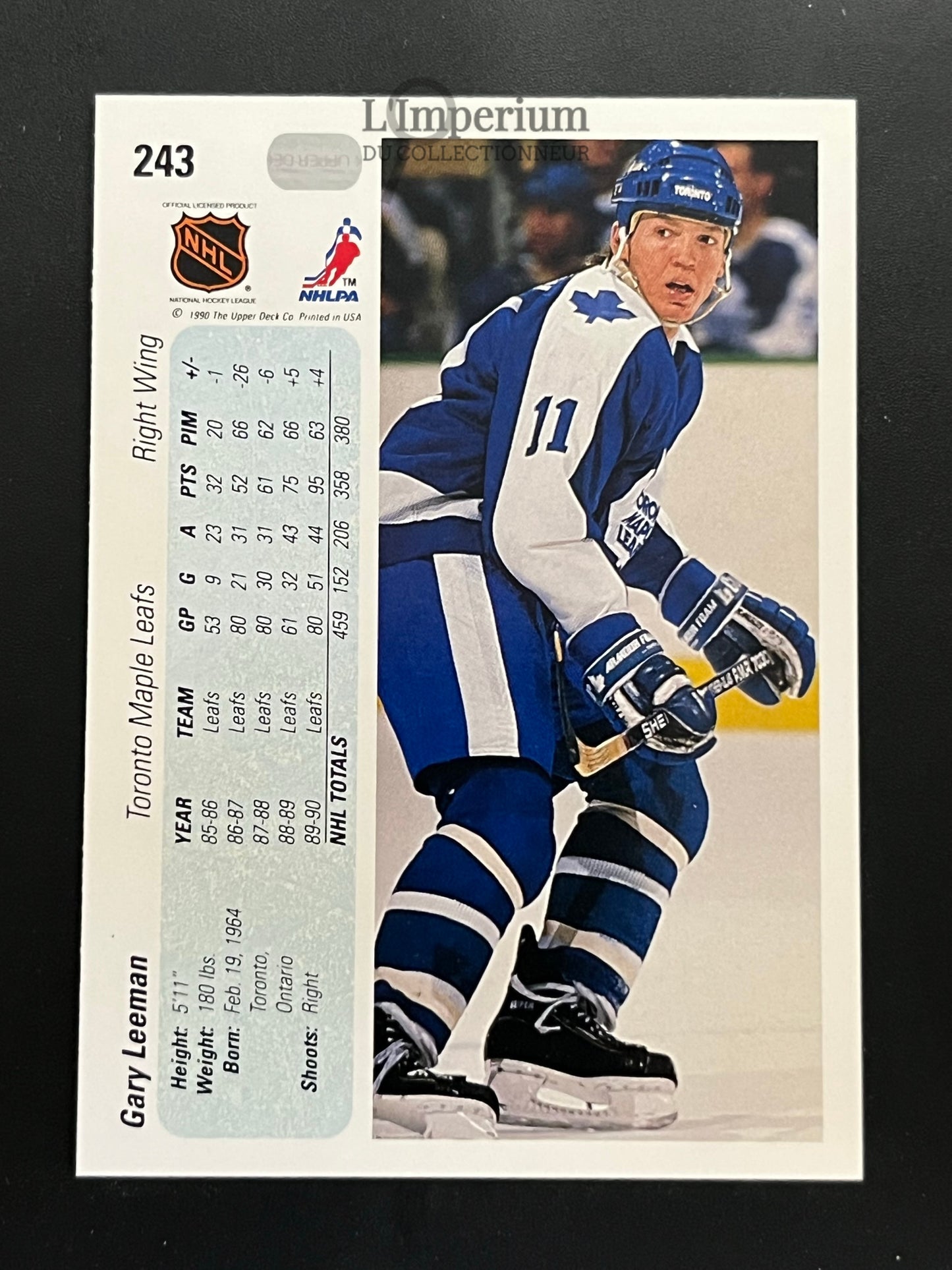 243. Gary Leeman Upper Deck 1990-91 Hockey Card