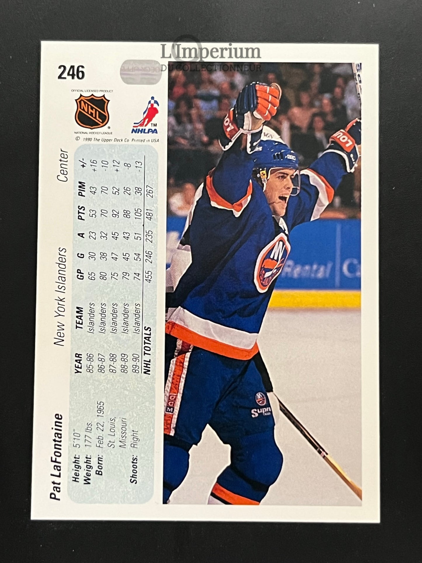 246. Pat Lafontaine Upper Deck 1990-91 Hockey Card