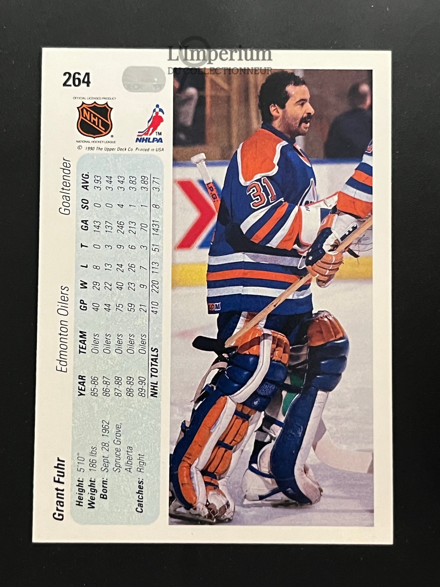 264. Grant Fuhr Upper Deck 1990-91 Hockey Card