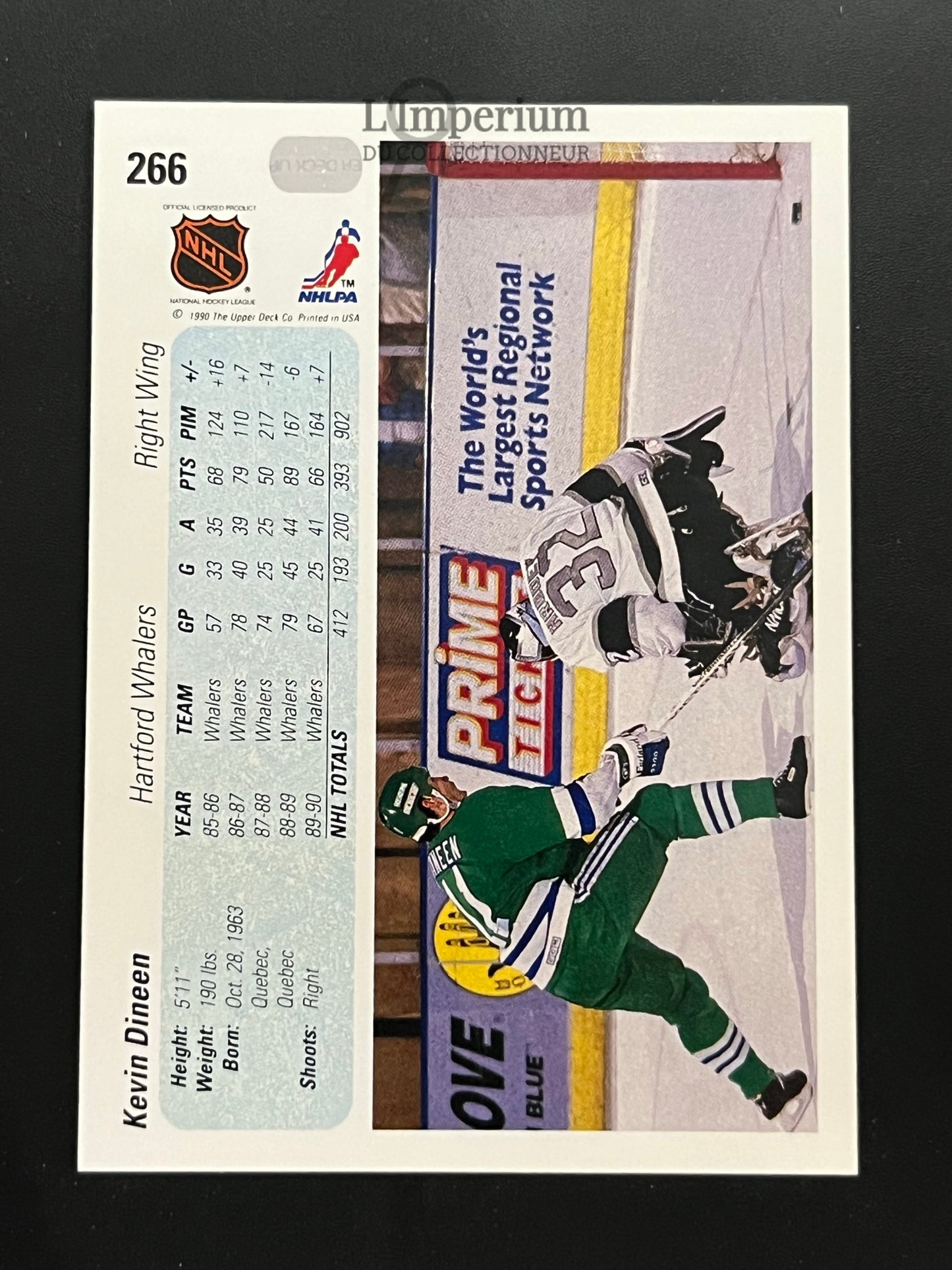 266. Kevin Dinnen Upper Deck 1990-91 Hockey Card