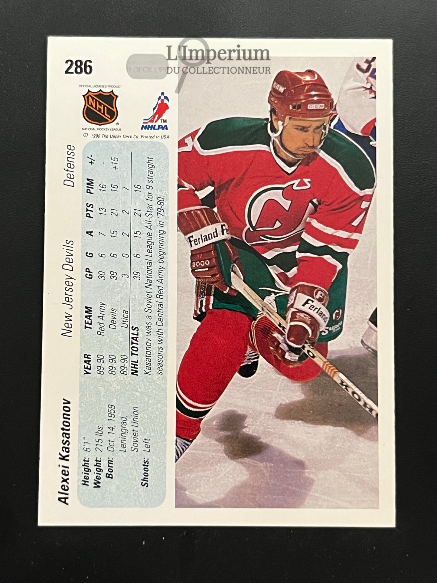 286. Alexei Kasatonov RC Upper Deck 1990-91 Hockey Card