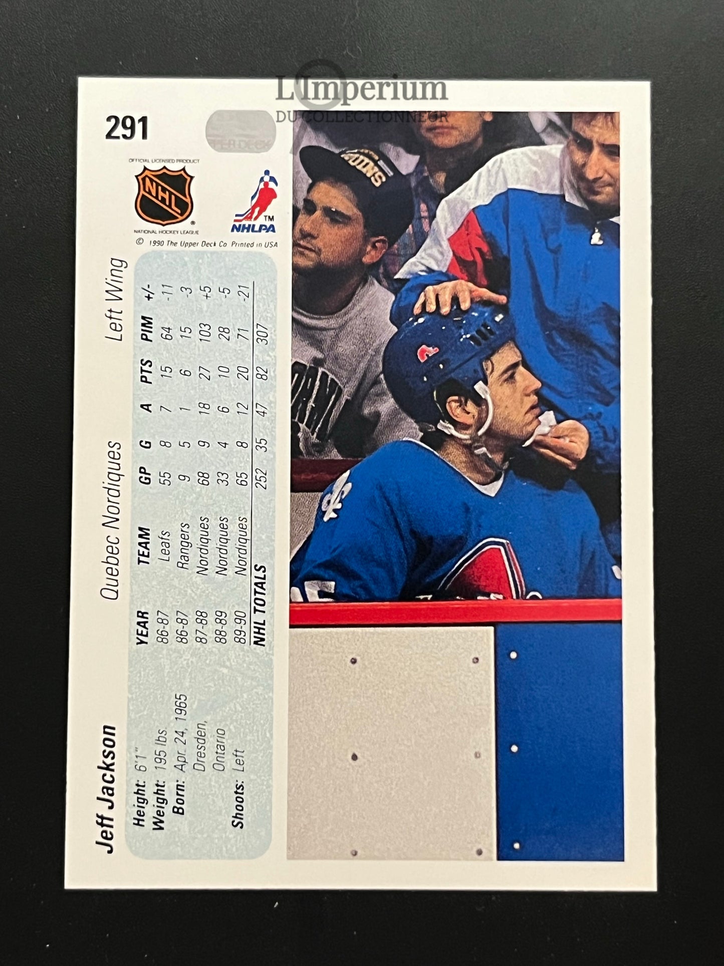 291. Jeff Jackson Upper Deck 1990-91 Hockey Card