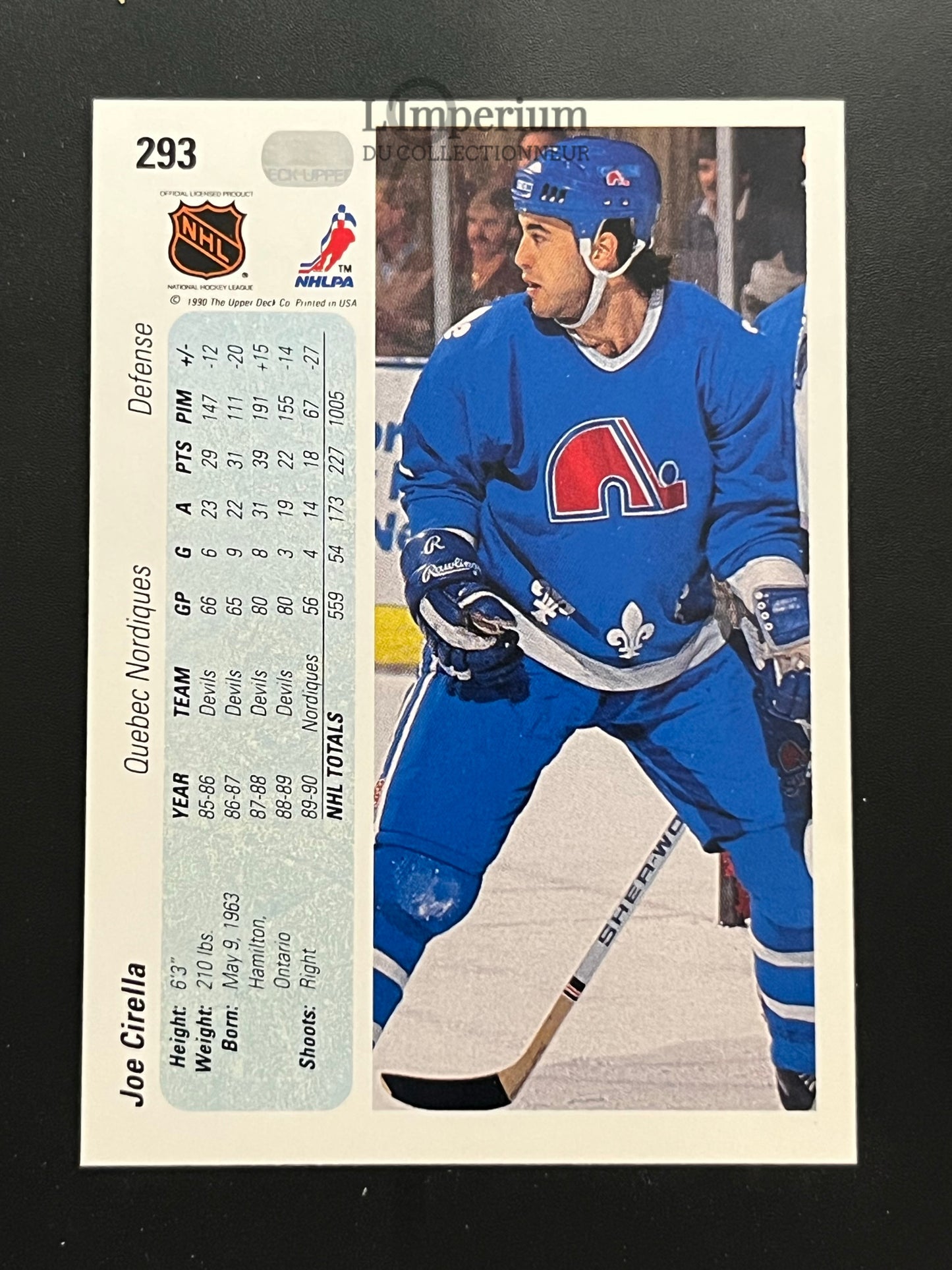 293. Joe Cirella Upper Deck 1990-91 Hockey Card