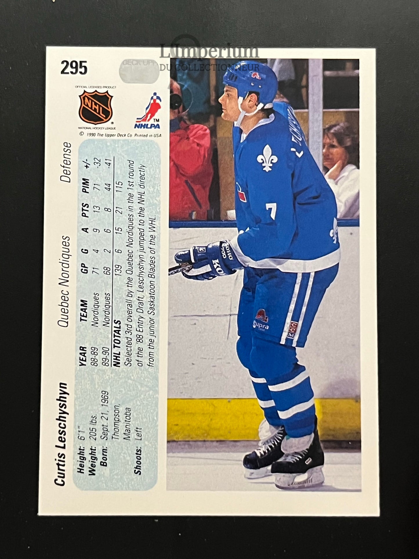 295. Curtis Leschyshyn RC Upper Deck 1990-91 Hockey Card