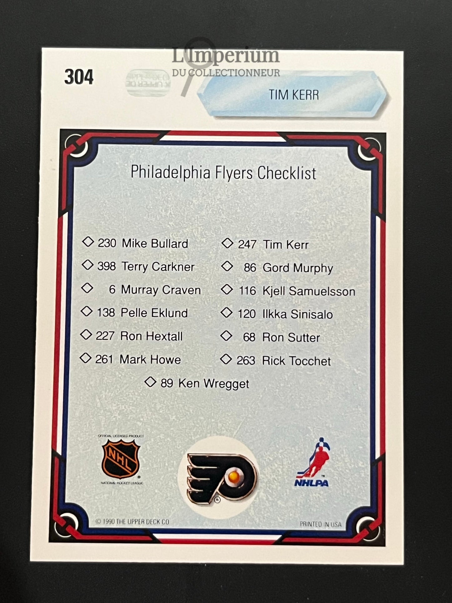 304. Tim Kerr TC Upper Deck 1990-91 Hockey Card
