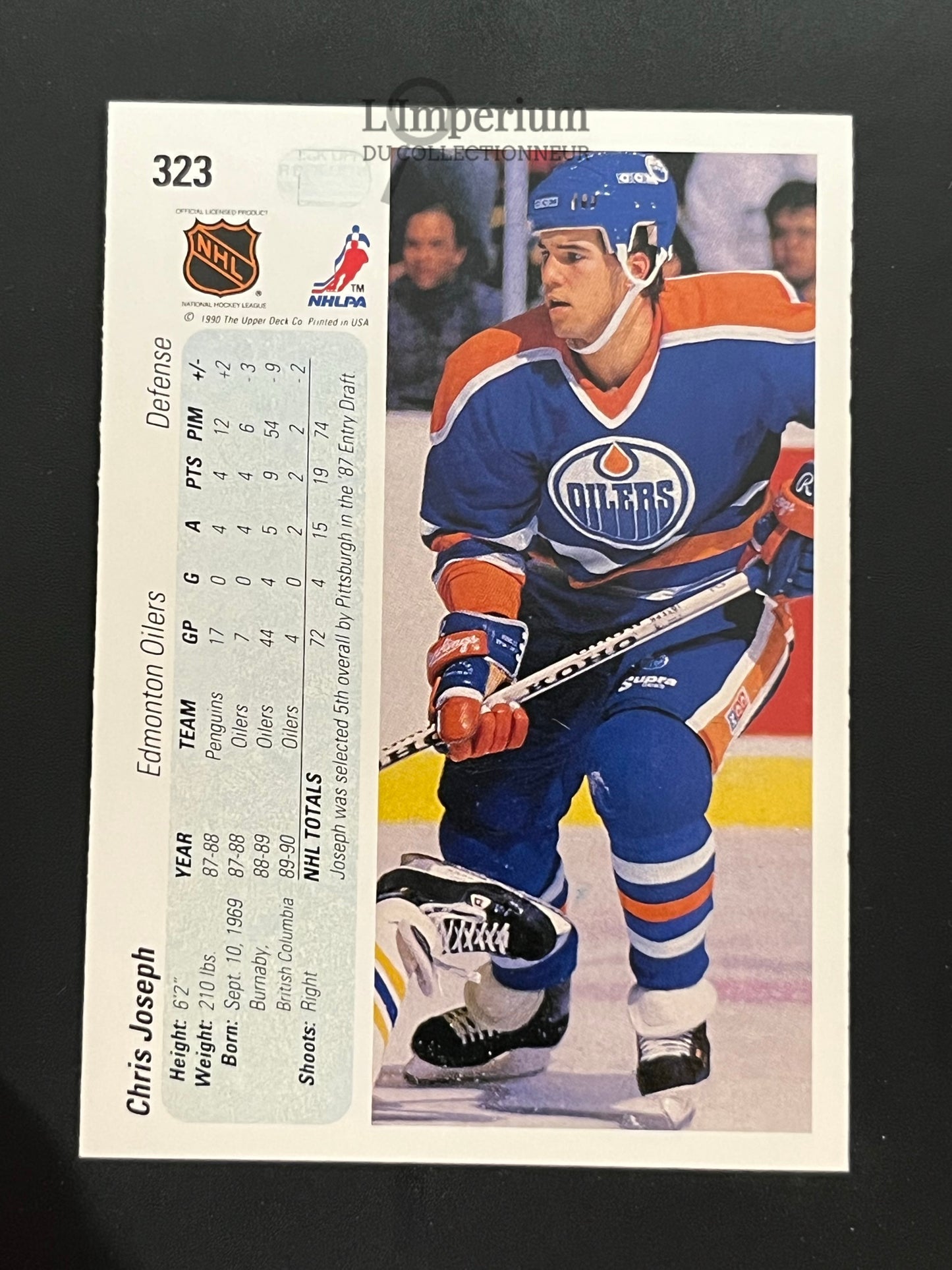 323. Chris Joseph RC Upper Deck 1990-91 Hockey Card