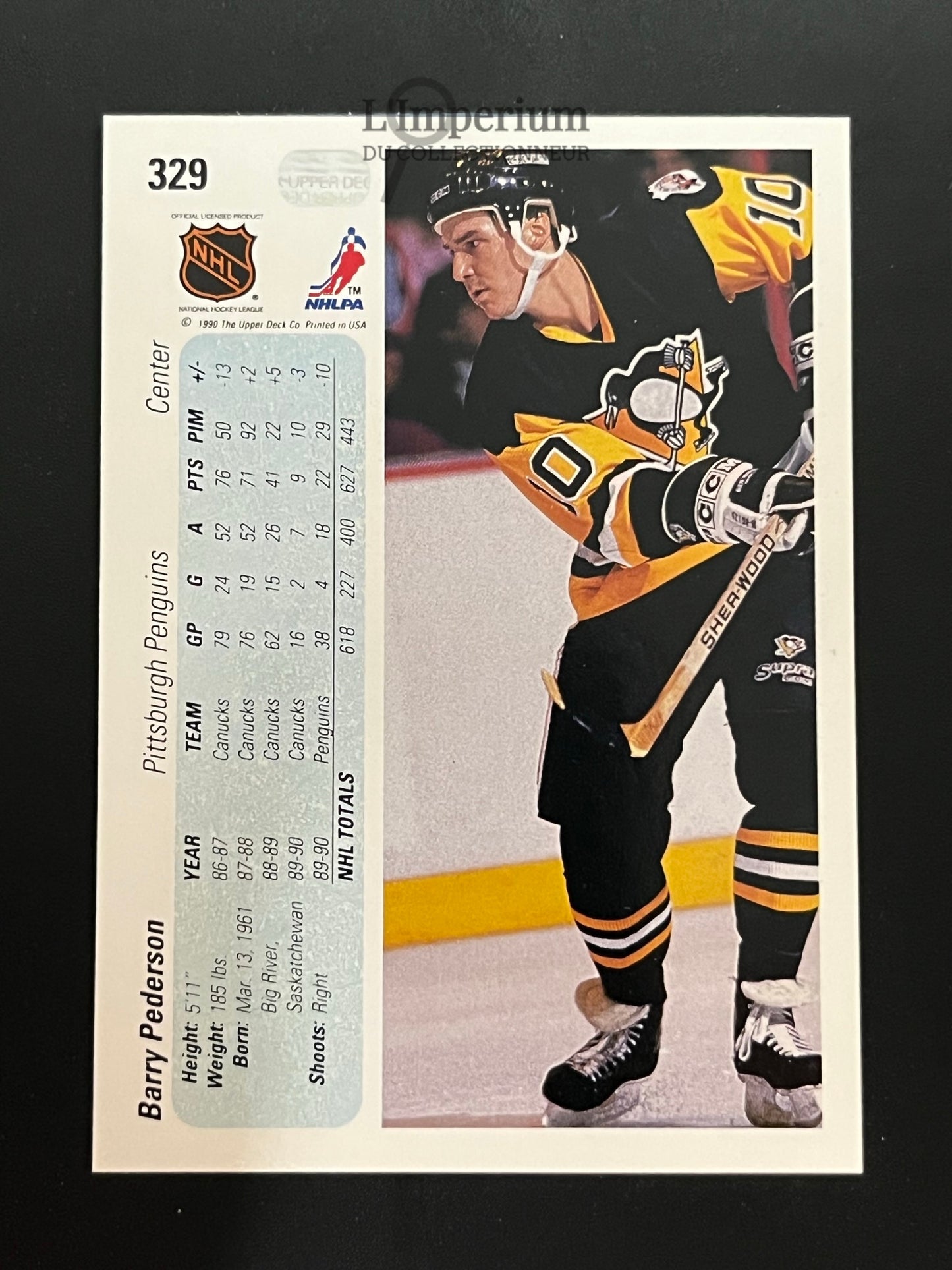 329. Barry Pederson Upper Deck 1990-91 Hockey Card