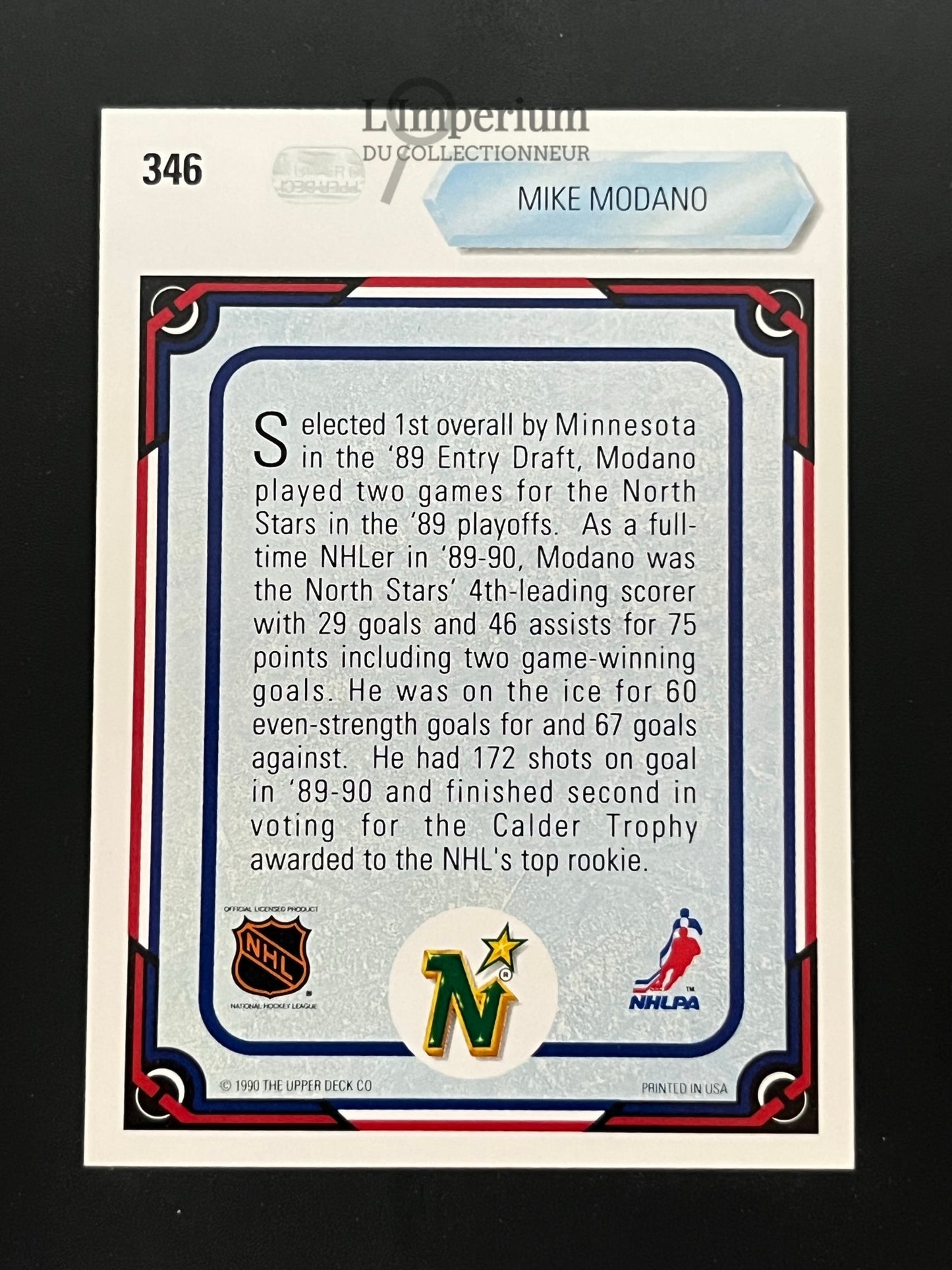 346. Mike Modano ART Upper Deck 1990-91 Hockey Card