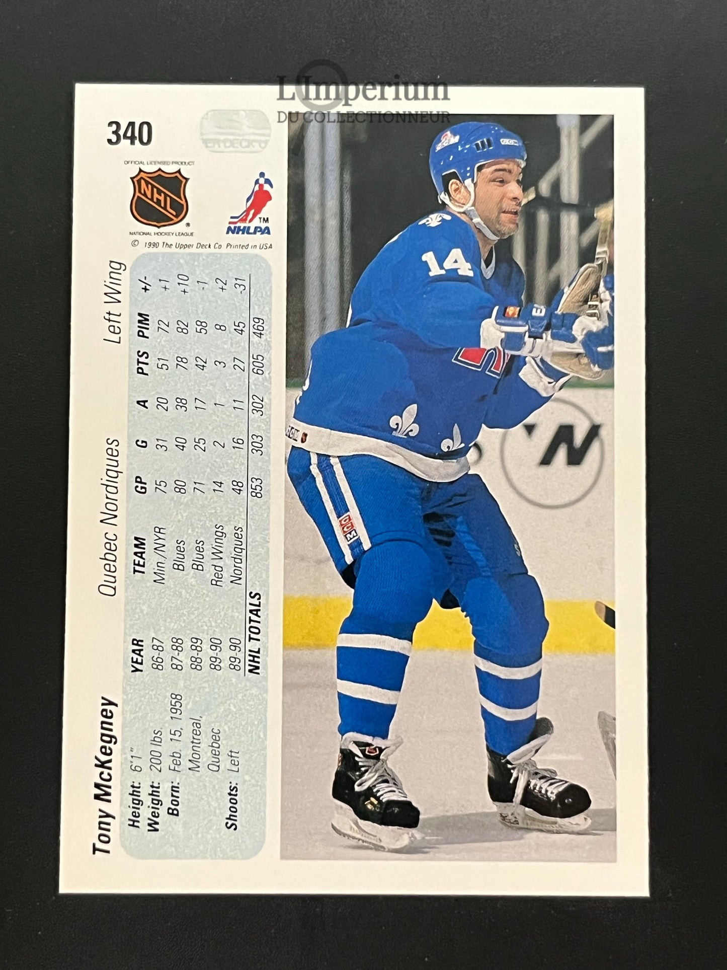 340. Tony McKegney Upper Deck 1990-91 Hockey Card