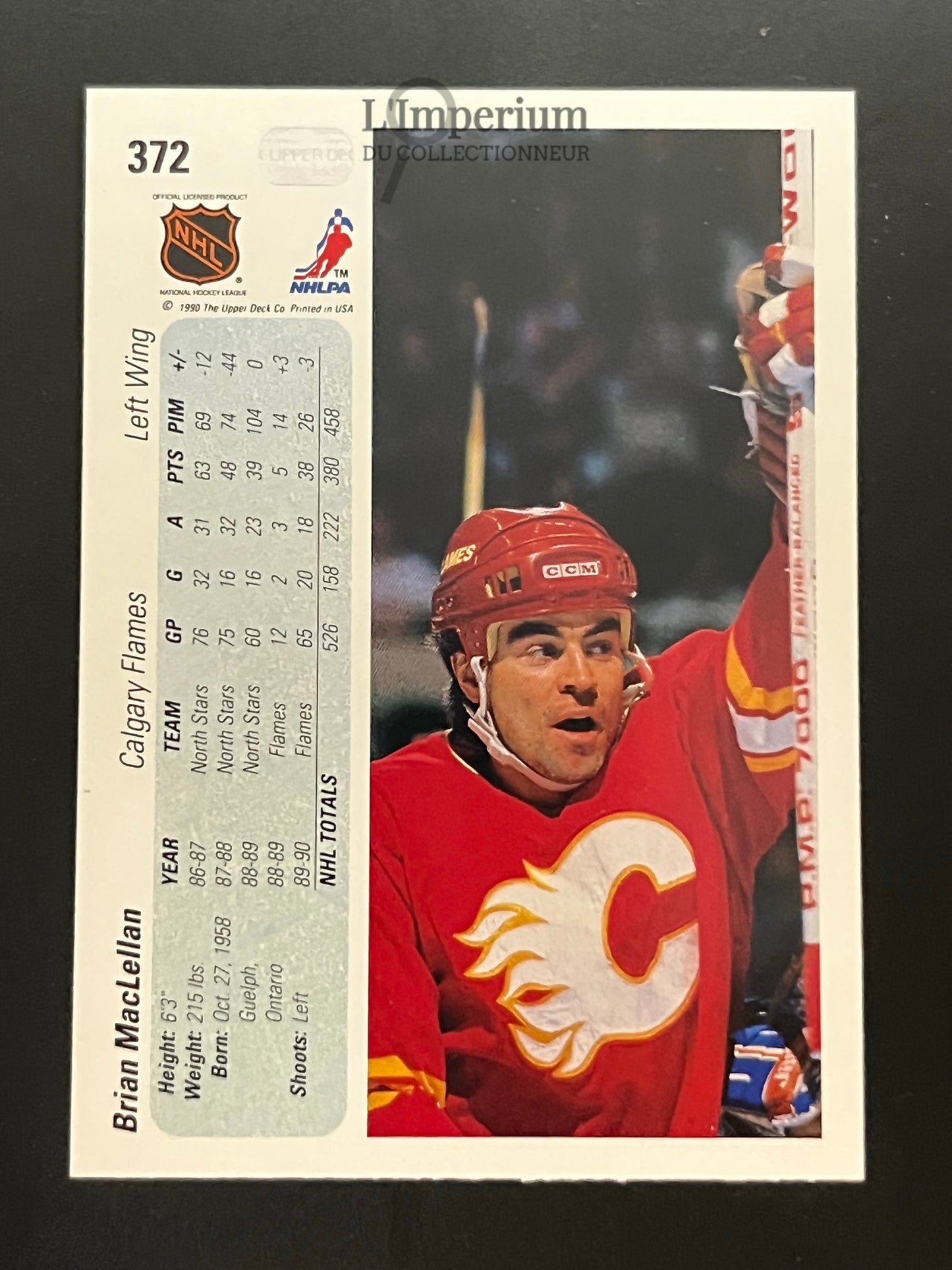372. Brian MacLellan Upper Deck 1990-91 Hockey Card