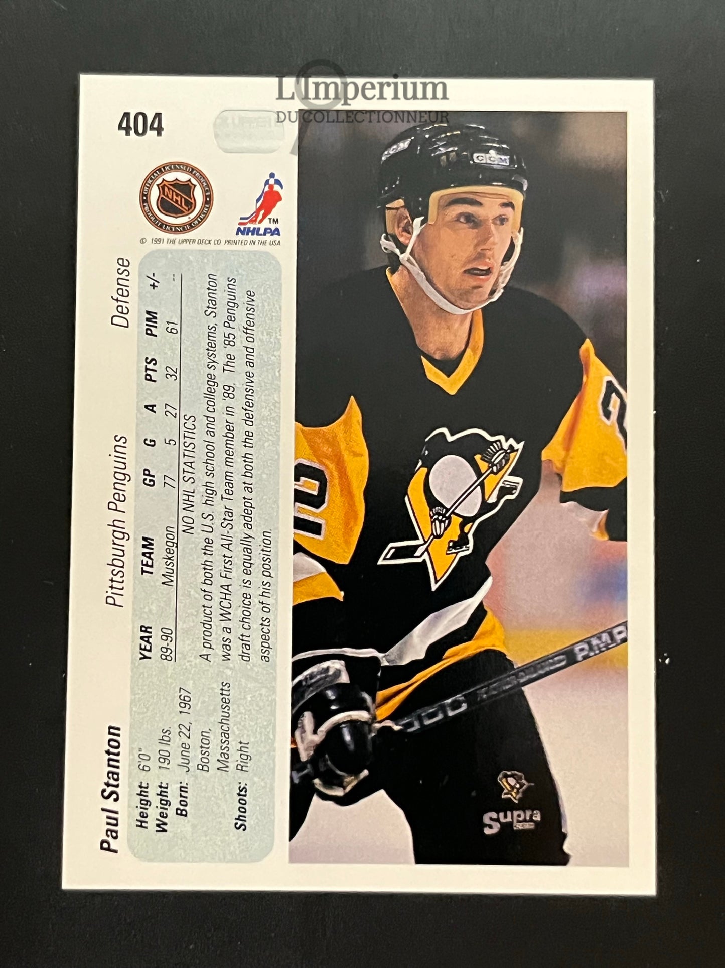 404. Paul Stanton RC Upper Deck 1990-91 Hockey Card