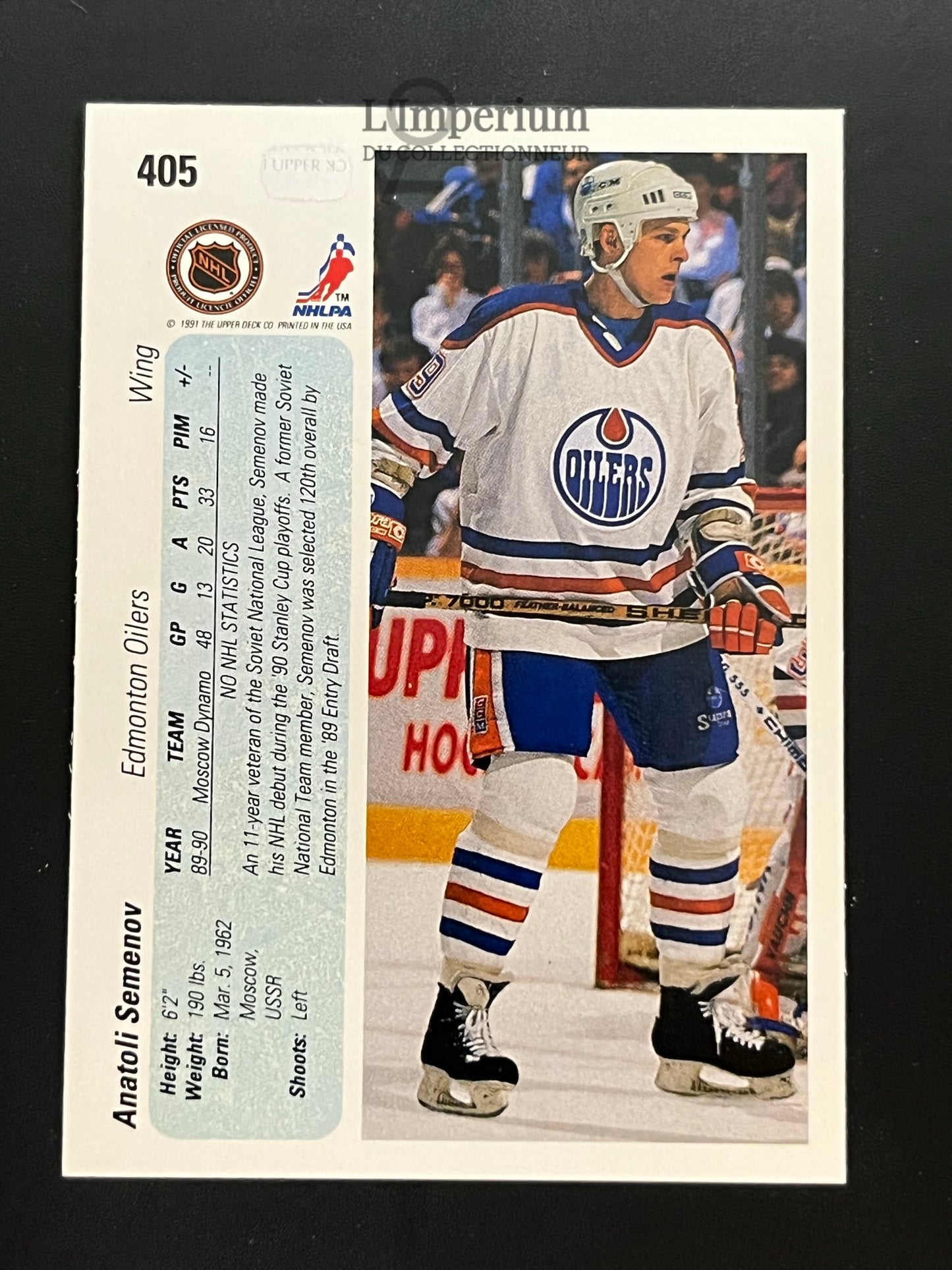 405. Anatoli Semenov RC Upper Deck 1990-91 Hockey Card