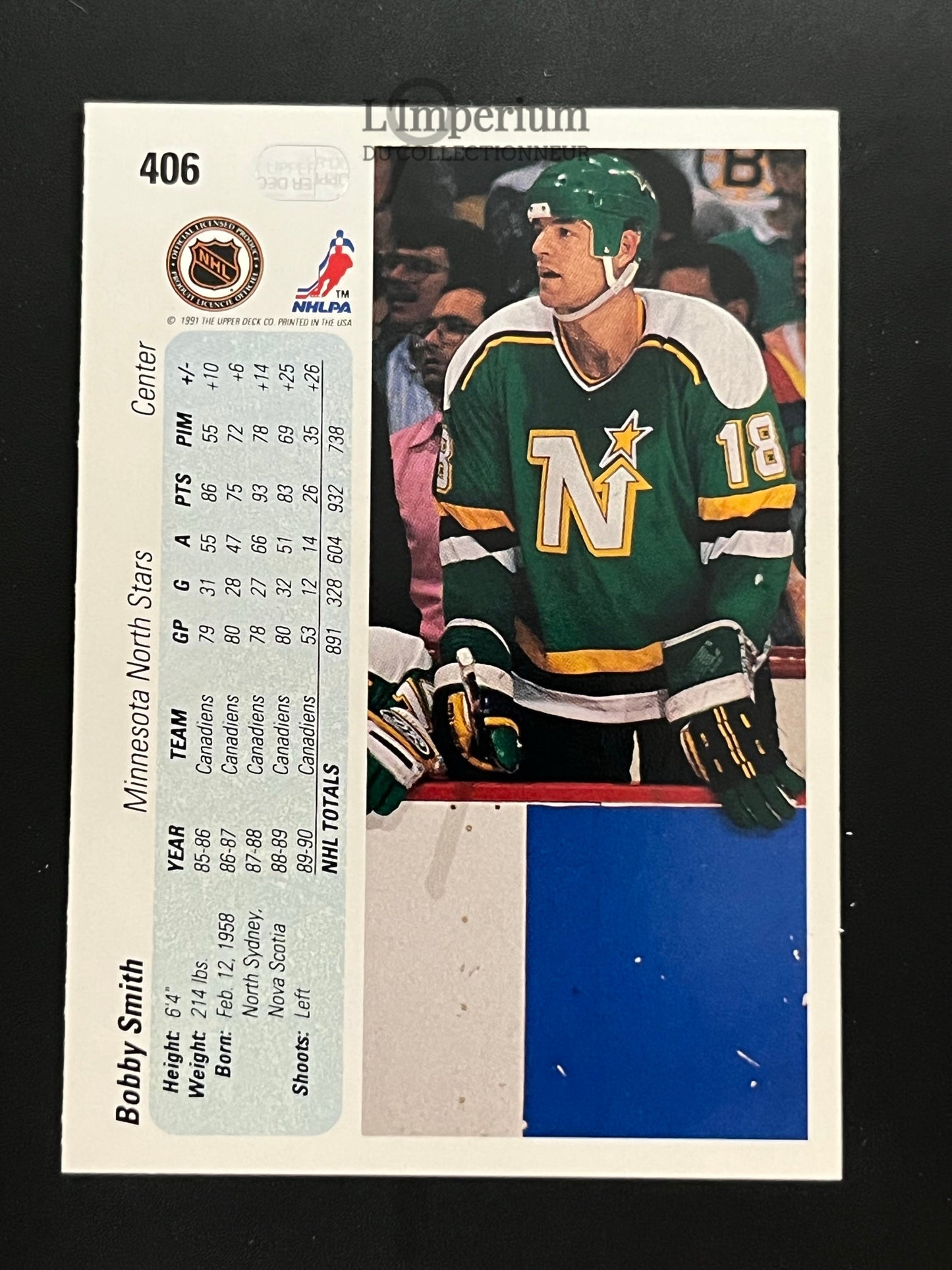 406. Bobby Smith Upper Deck 1990-91 Hockey Card